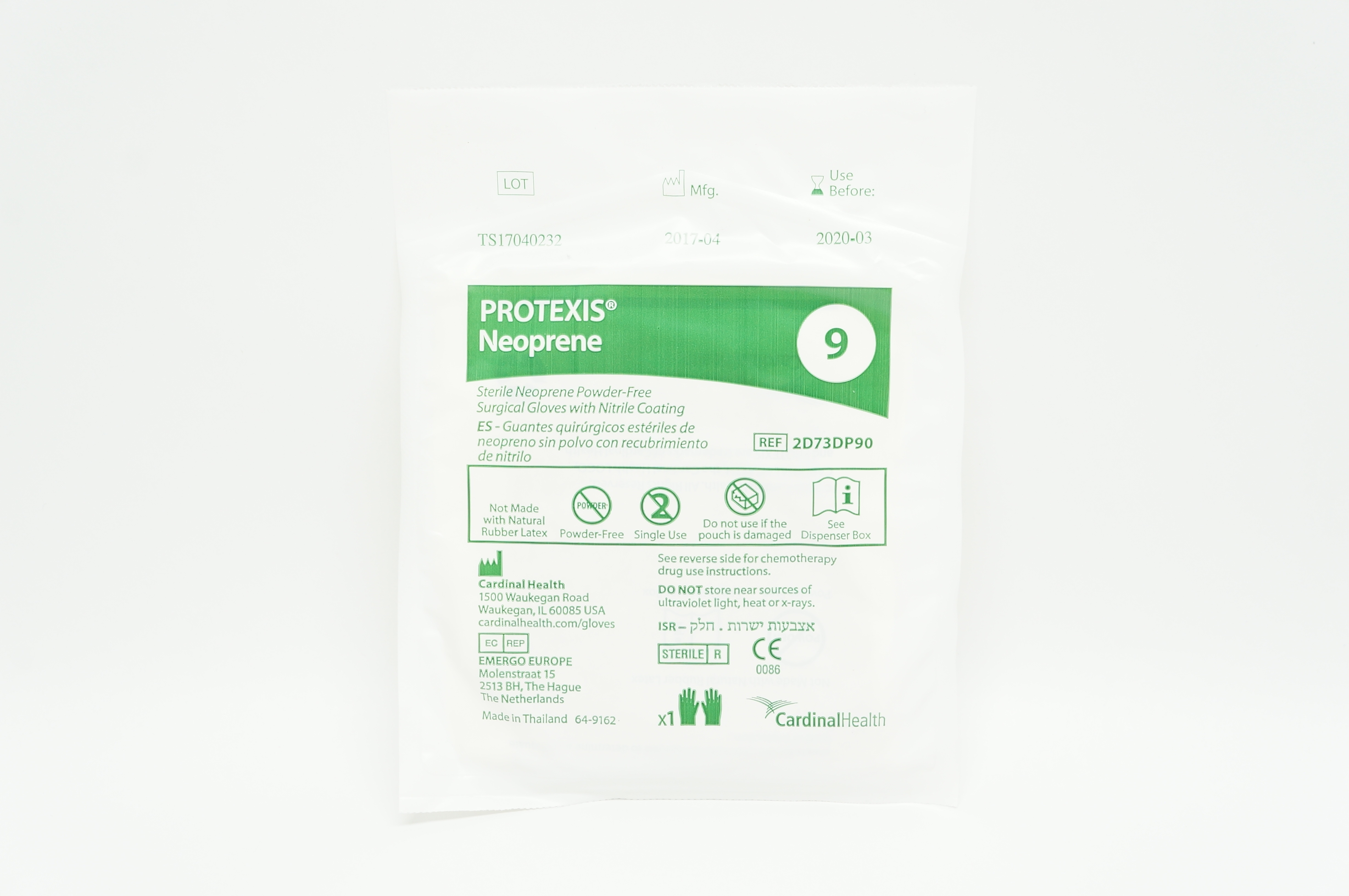 Cardinal Health 2D73DP90 Protexix Neoprene Surgical Gloves Nitrile Coating 9 (x)