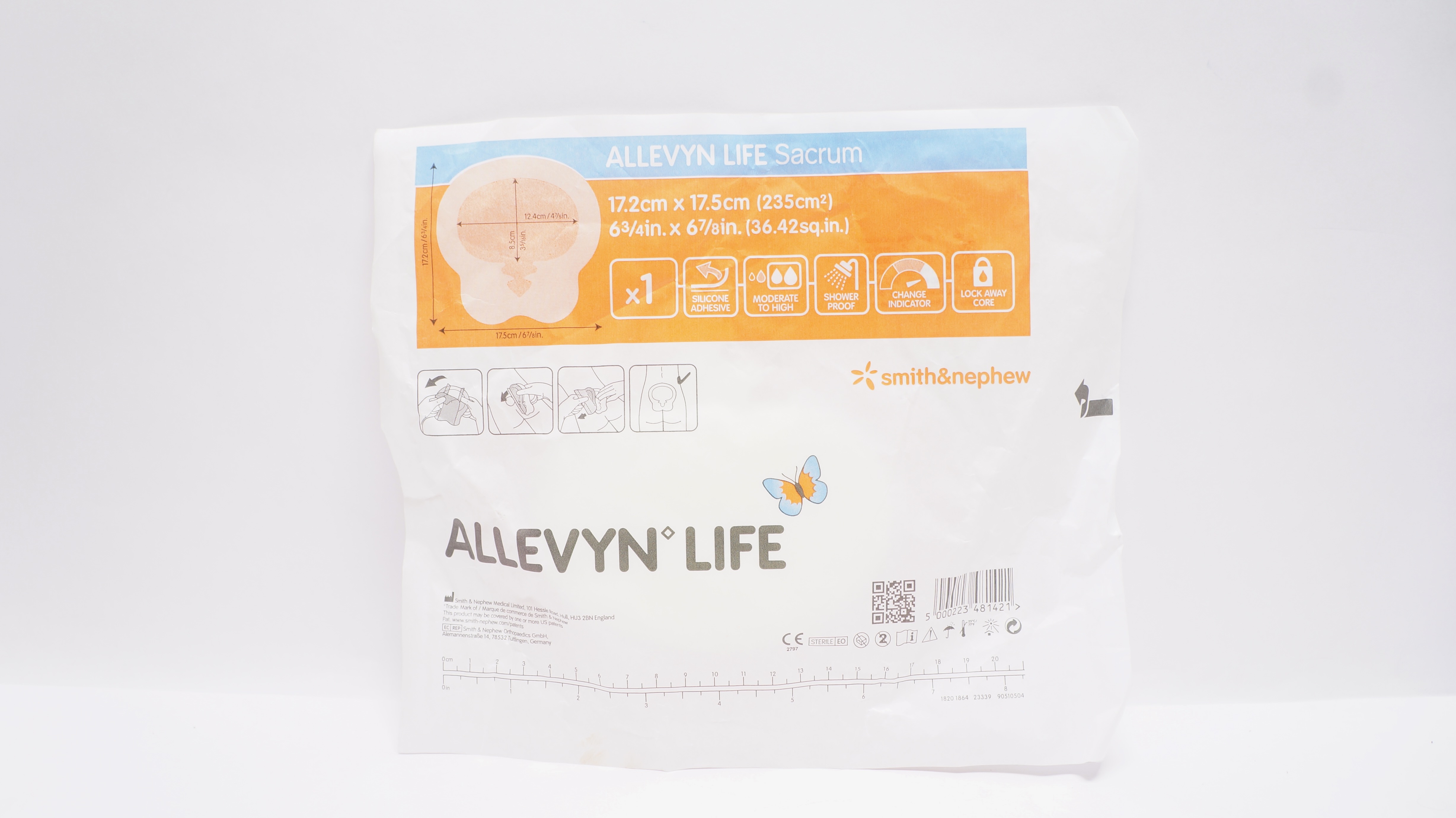 Smith&Nephew 66801306 Allevyn Life Sacrum  6-3/4inch x 6-7/8inch