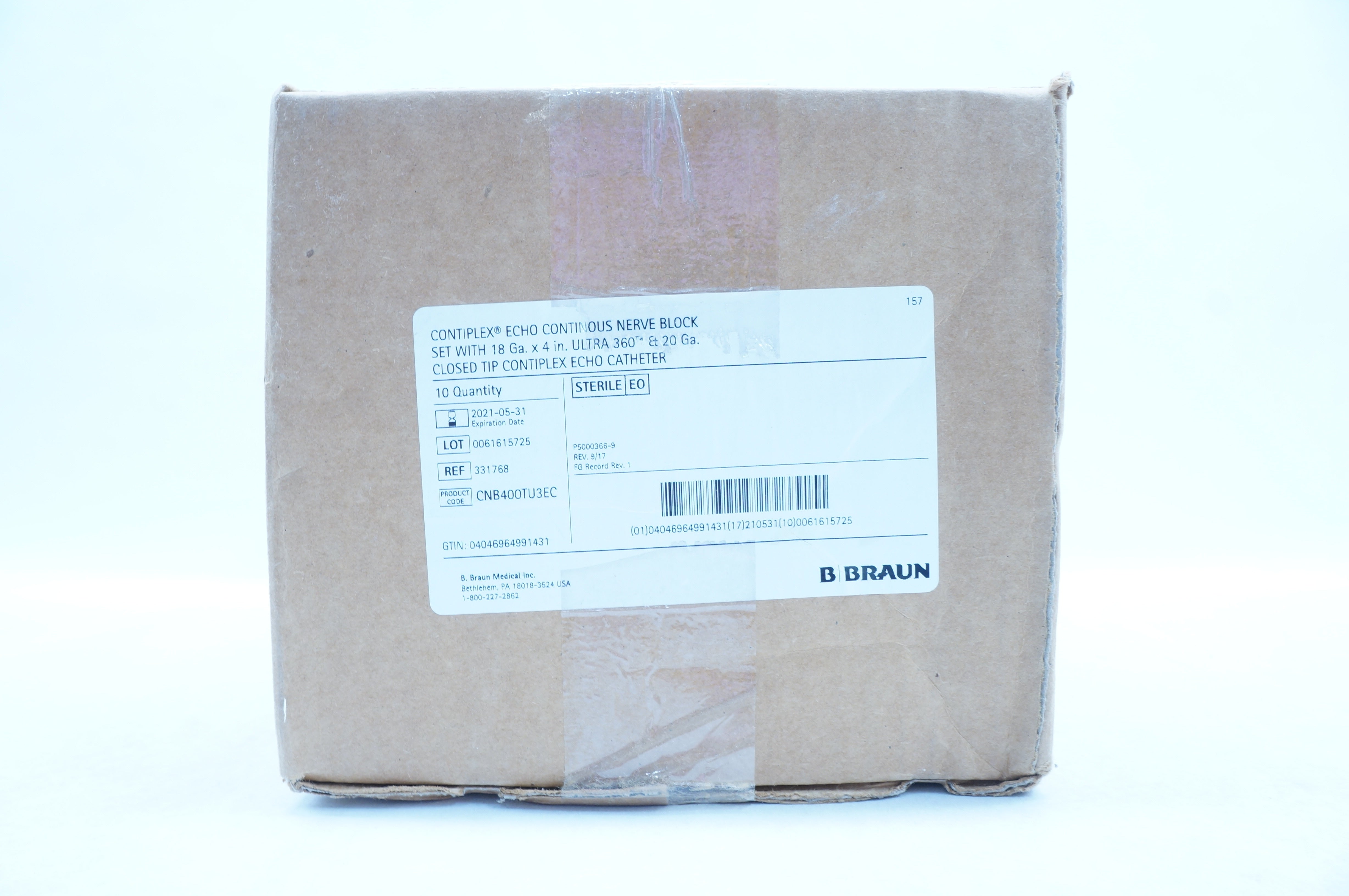 B.Braun 331768 Contiplex Echo Continous Nerve Block Set - Box of 10