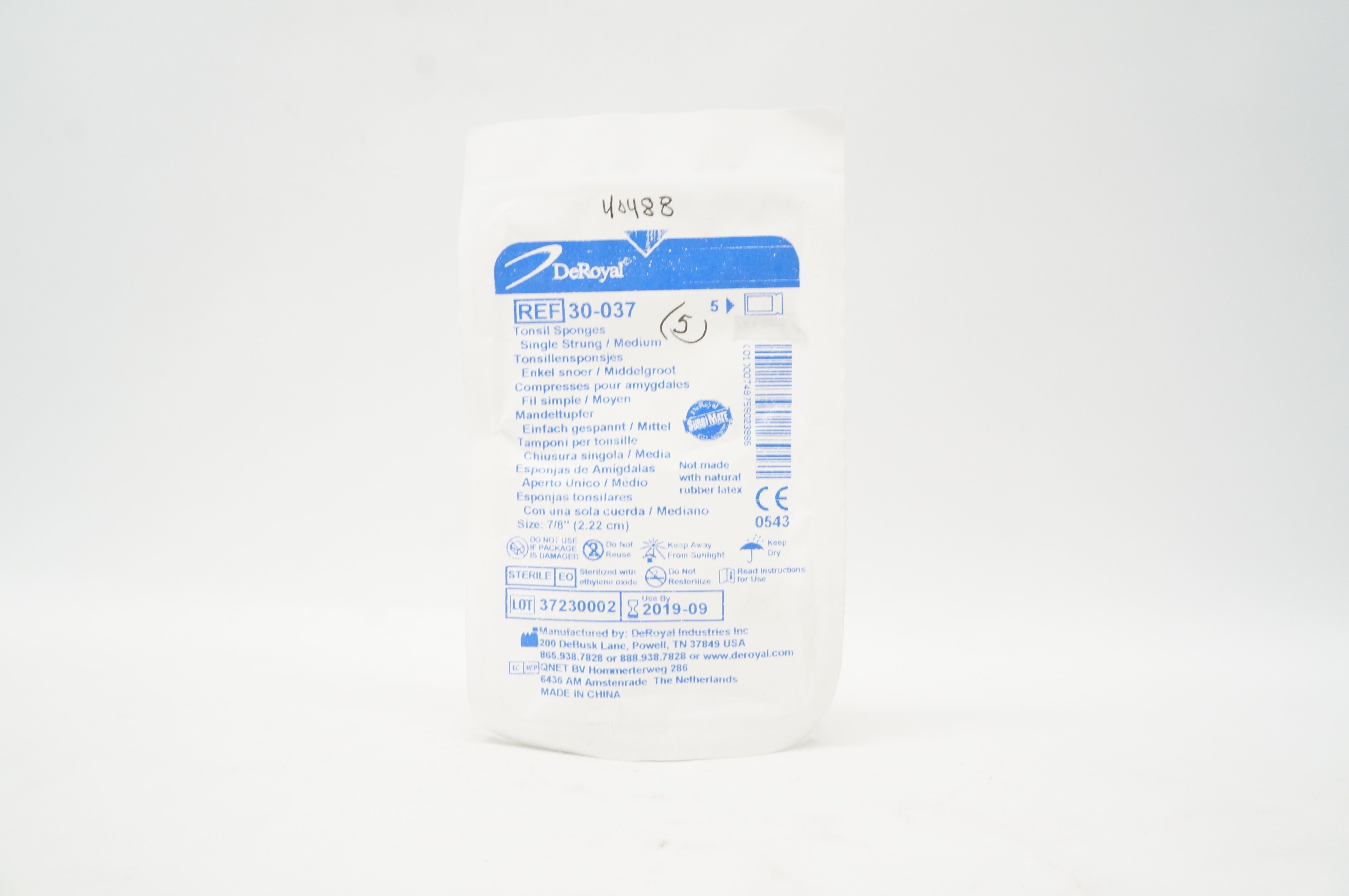 DeRoyal 30-037 Tonsil Sponges 7/8inch - Pack fo 5 (x)