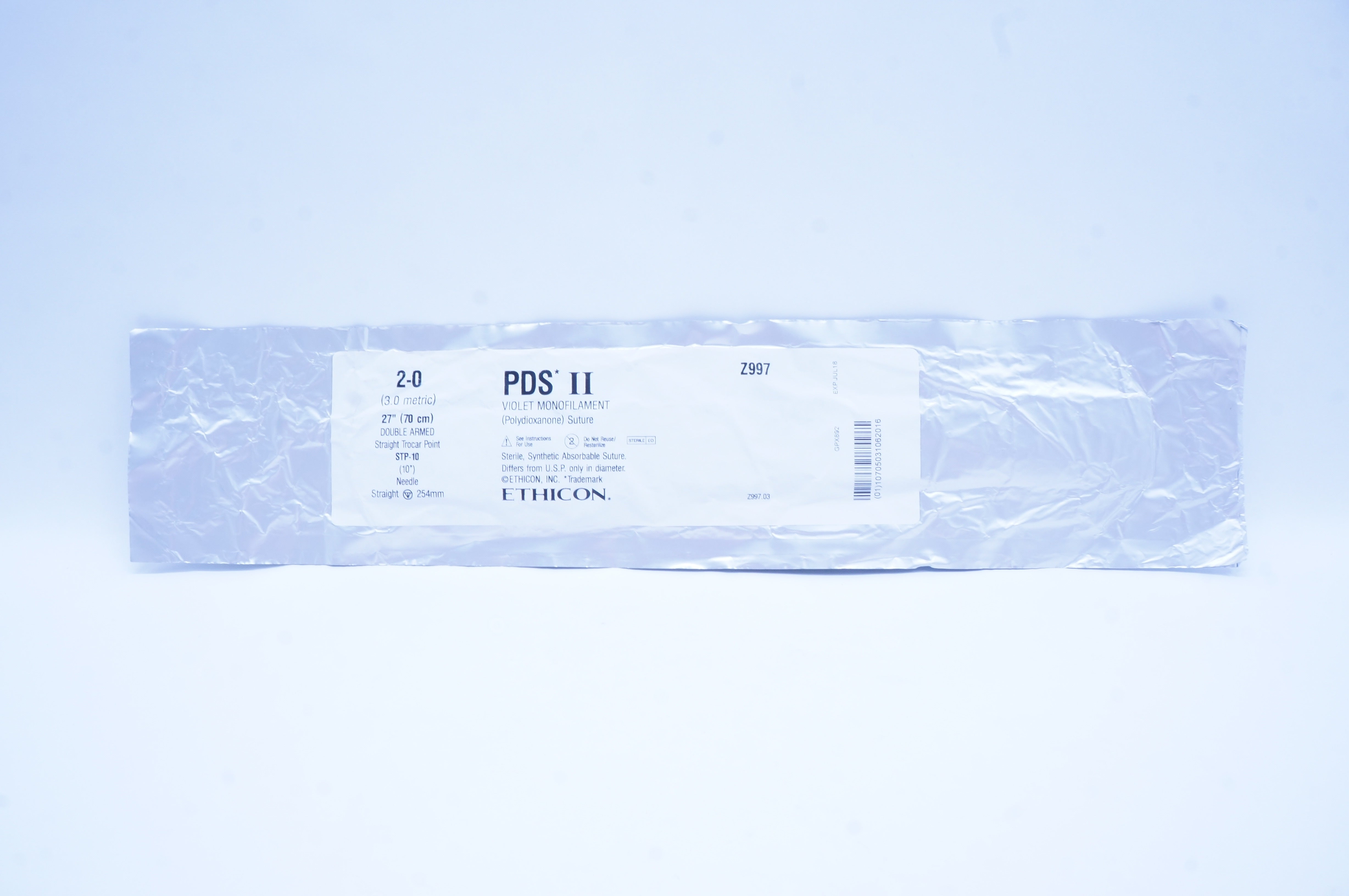 Ethicon Z997 2-0 PDS II Polydioxanone Stre Straight STP-10 254 mm x 27 inch (x)