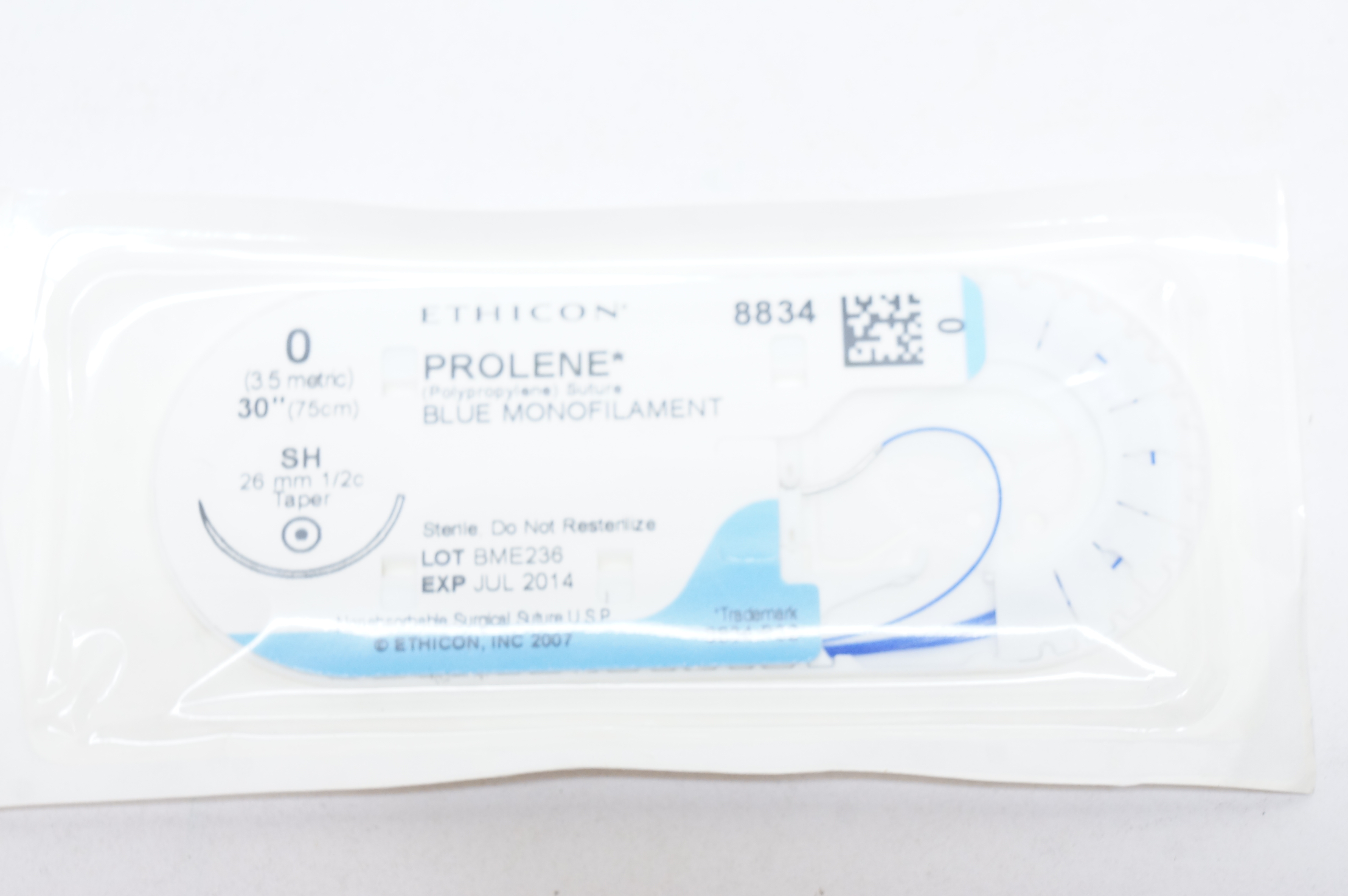 Ethicon 8834 0 PROLENE, SH, 26mm 1/2c Taper, 30inch (x)