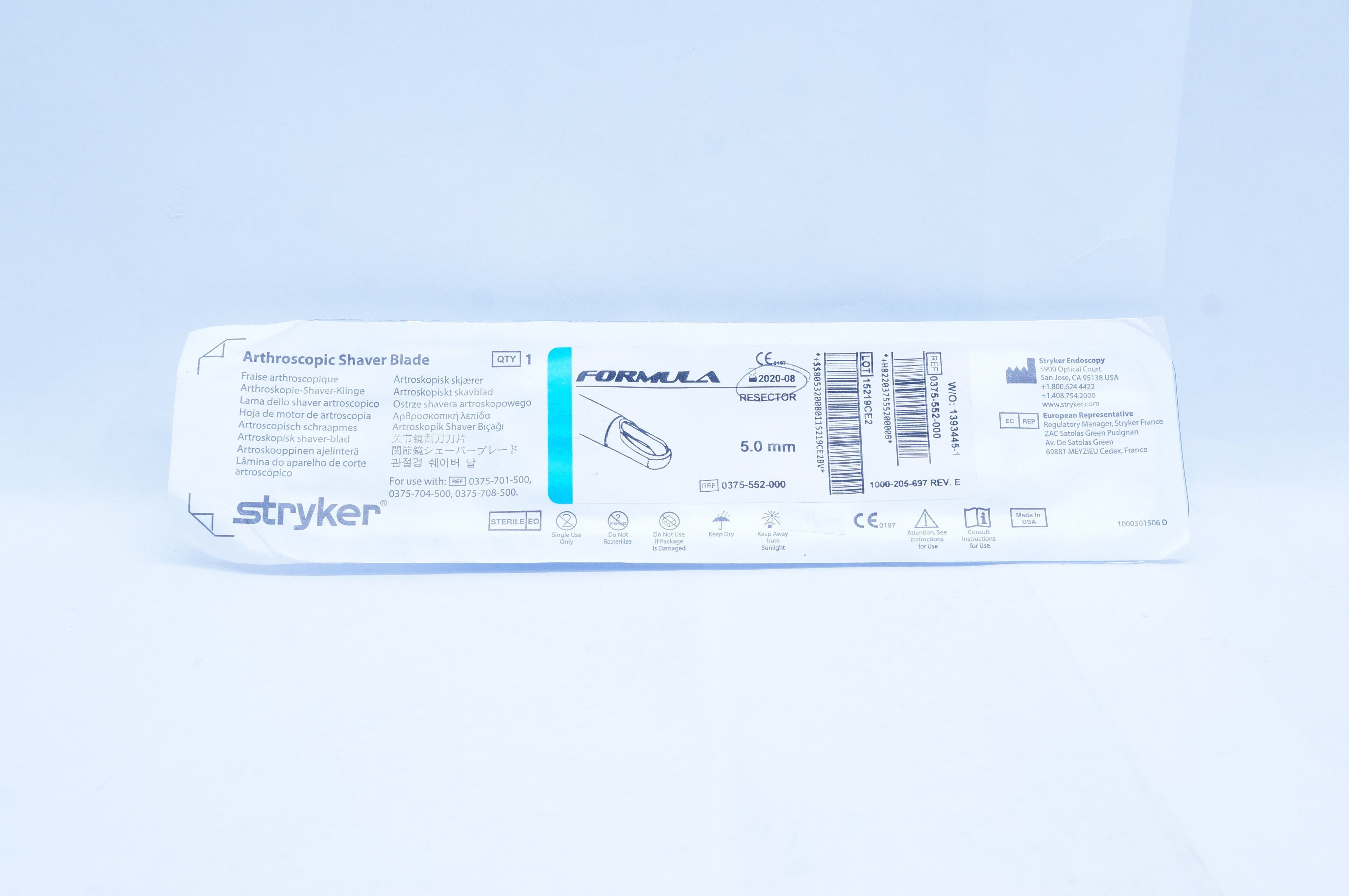 Stryker 0375-552-000 Formula Arthroscopic Shaver Blade 5.0mm (x)