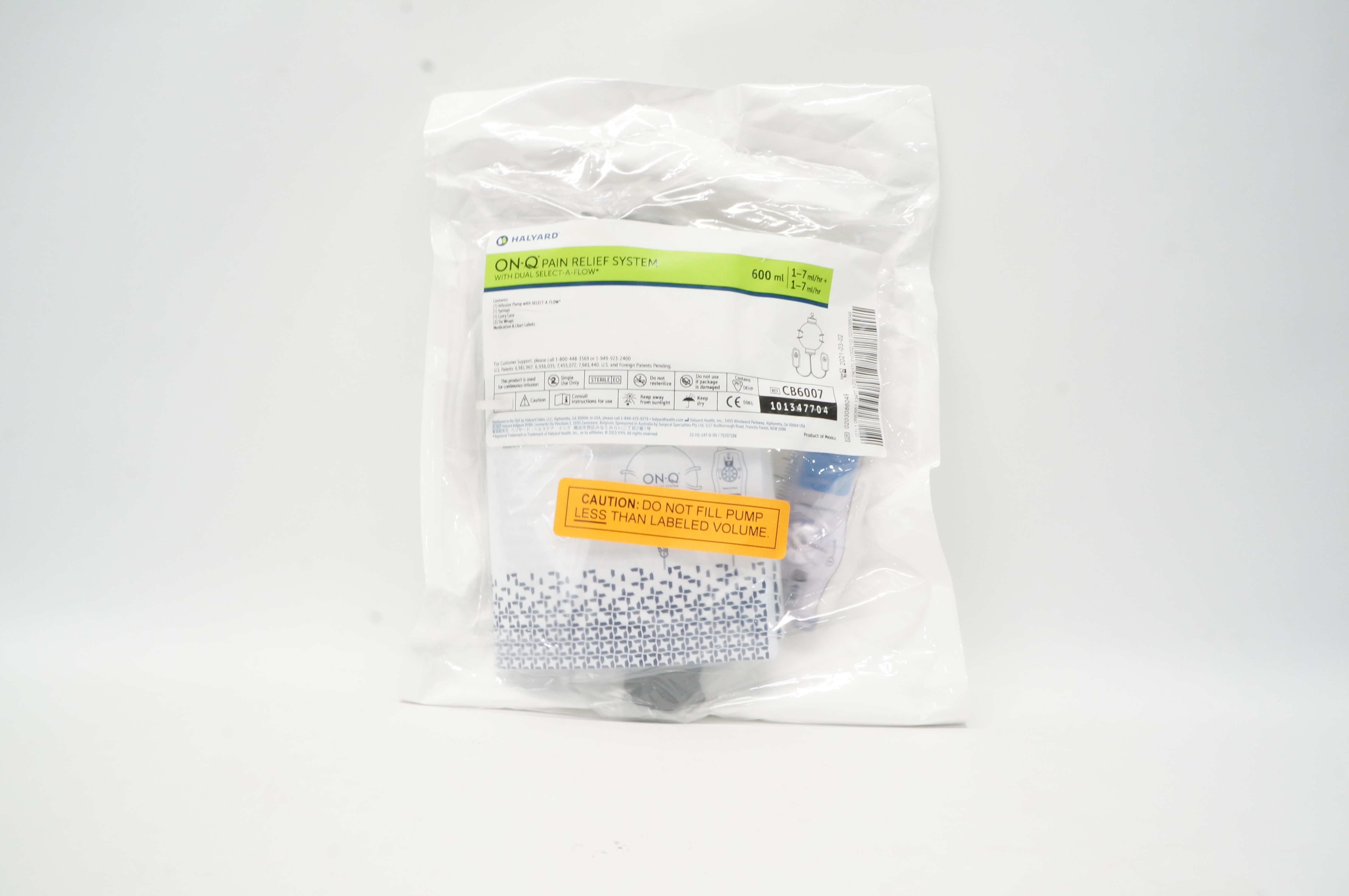 Halyard CB6007 ON-Q Pain Relief System With Dual Select-A-Flow 600 ml (x)