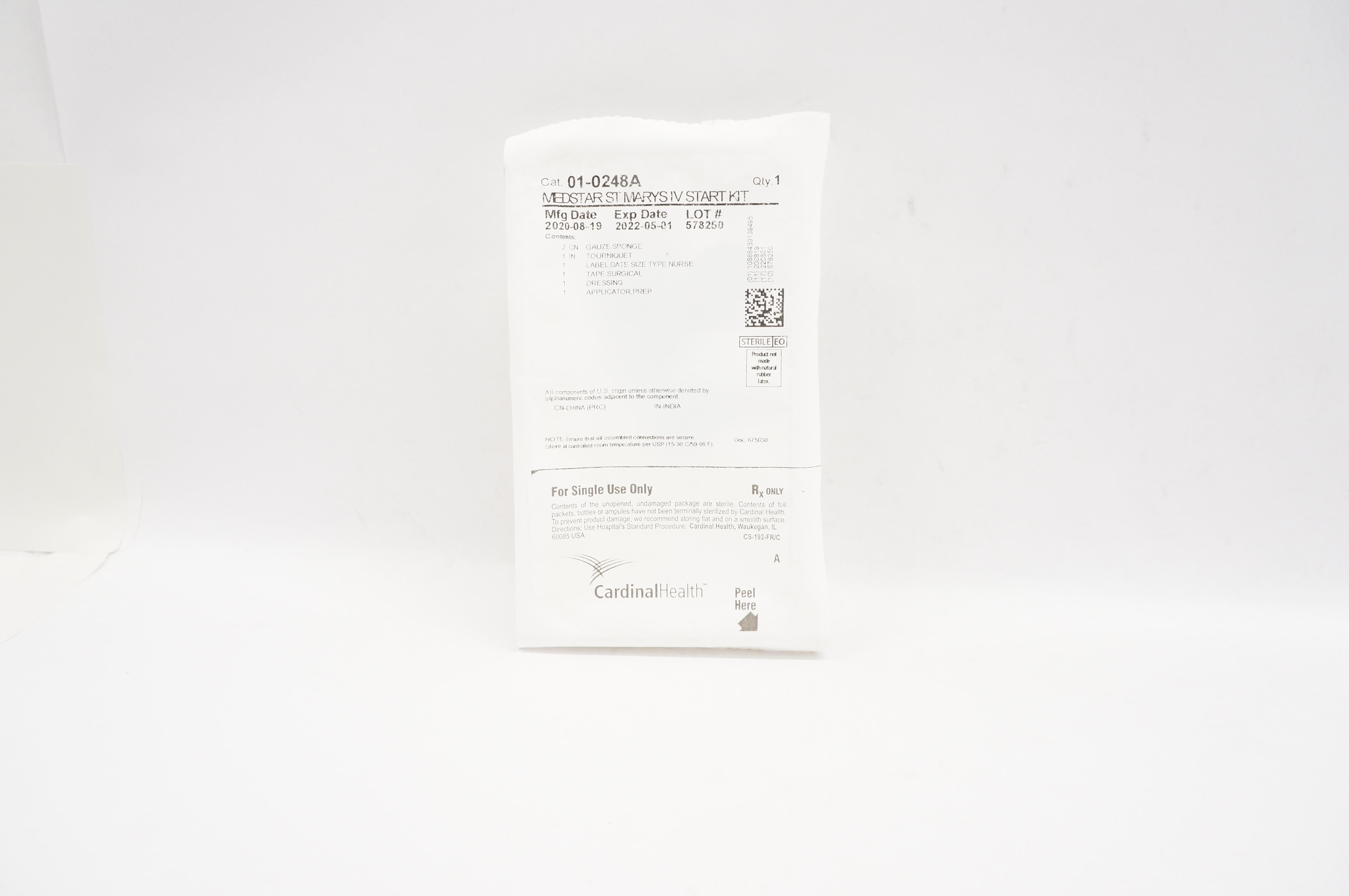 Cardinal Health 01-0248A Medstar ST Marys IV Start Kit