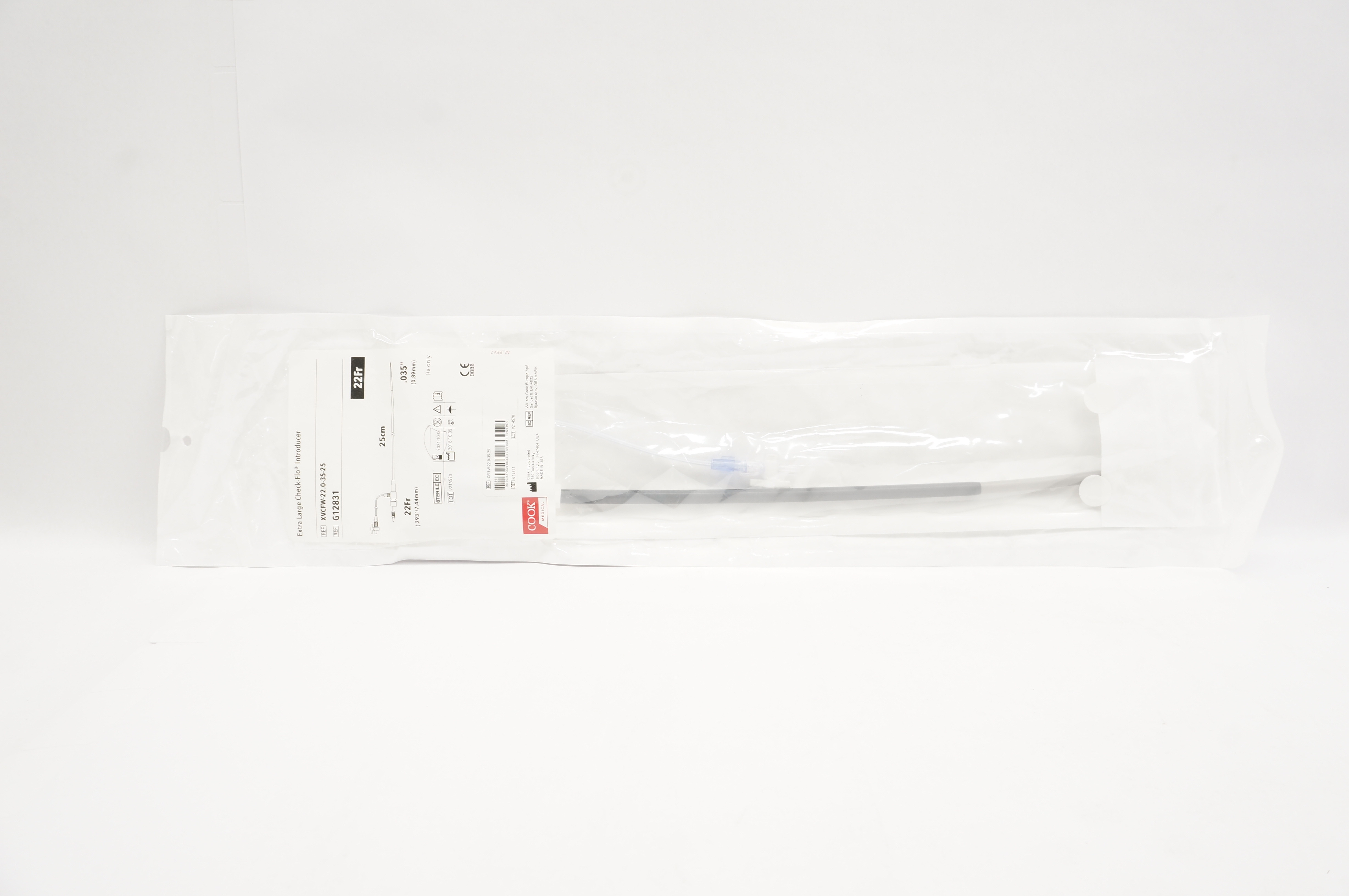 Cook Medical G12831 Extra Large Check-Flo Introducer 22Fr x 25cm x .035inch (x)