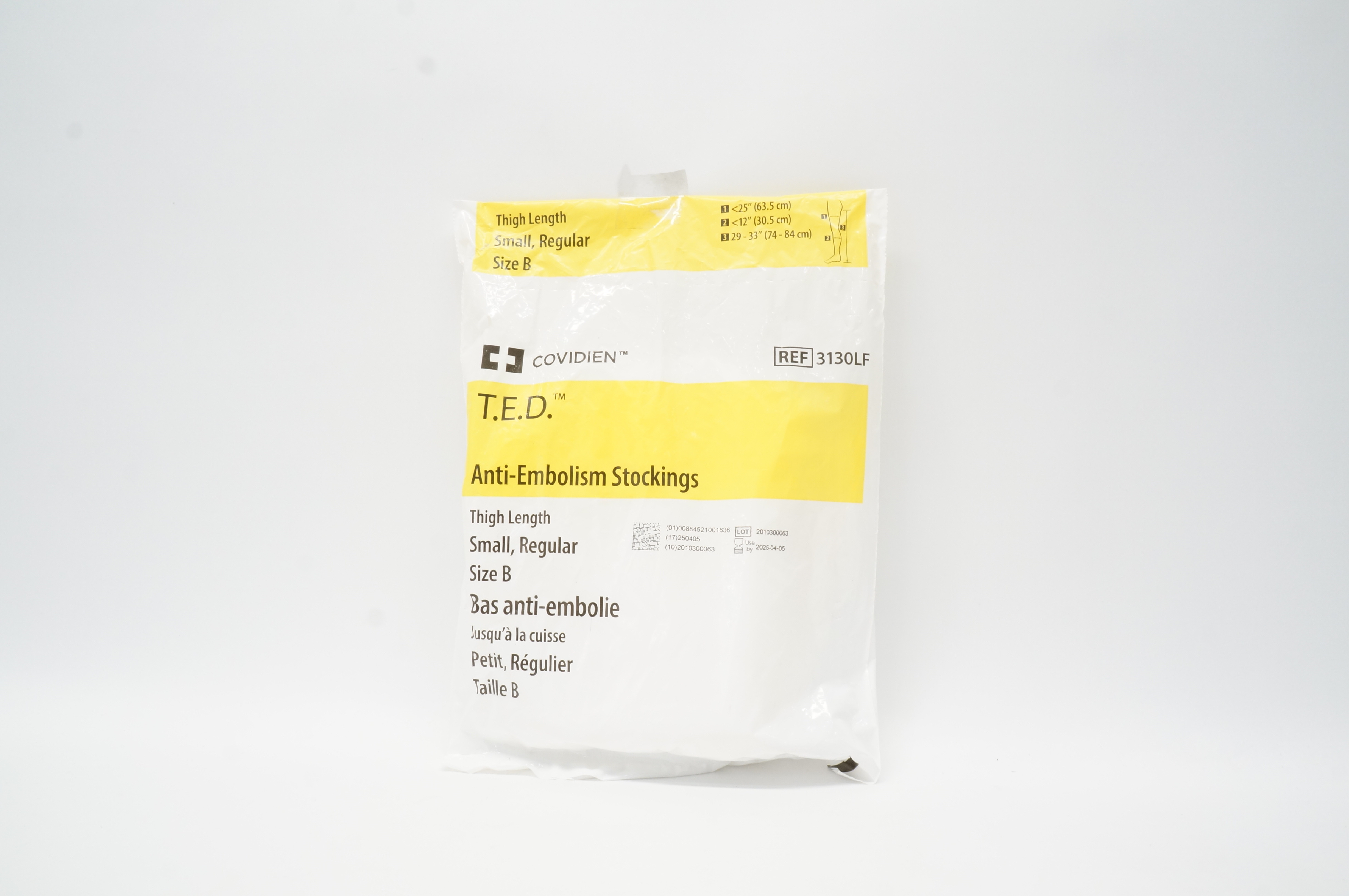 Covidien 3130LF T.E.D. Anti-Embolism Stockings Thigh Length Small, Size B (x)