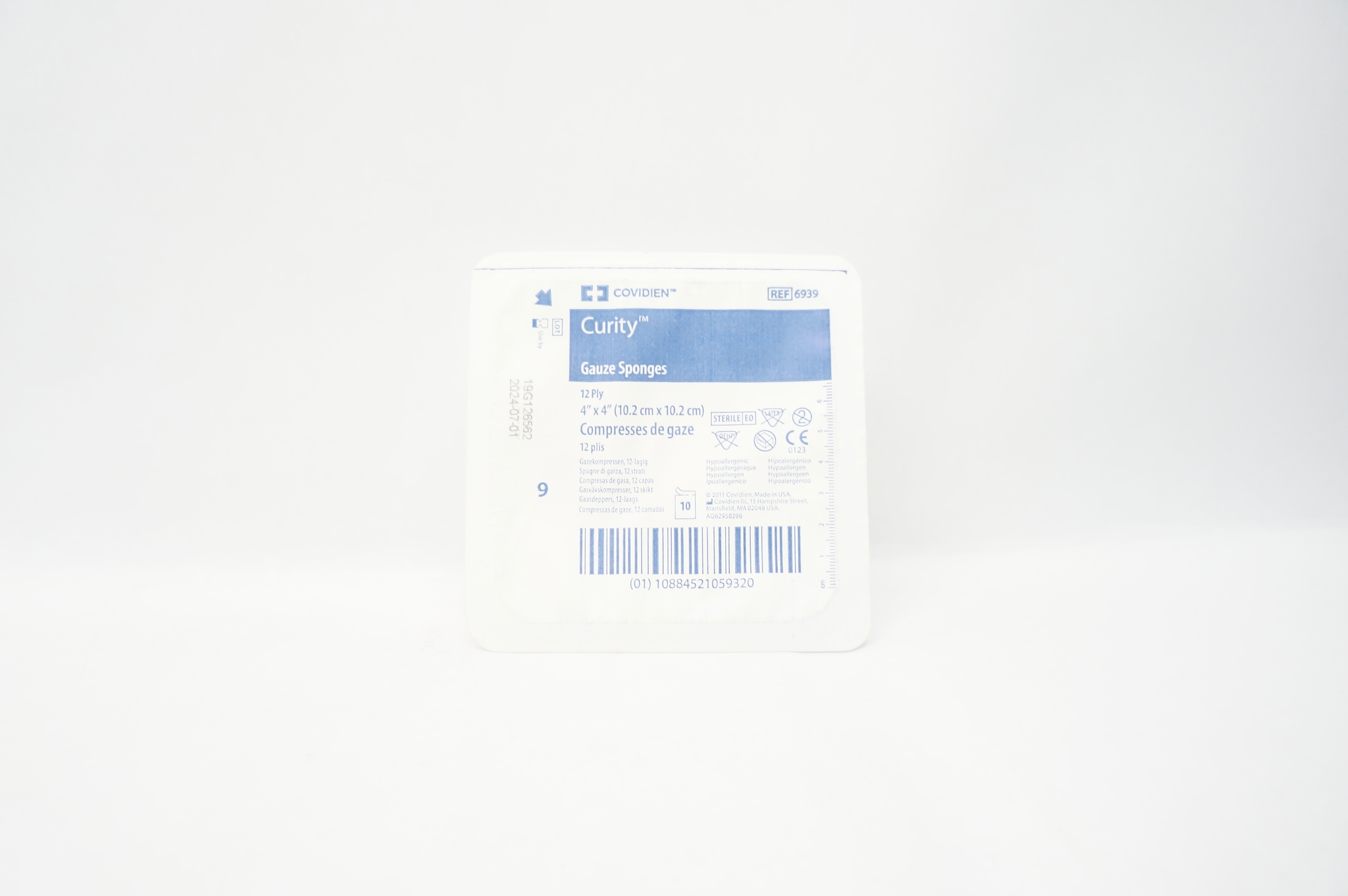 Covidien 6939 Curity Gauze Sponges 12 Ply 4 inch x 4 inch - Pack of 10