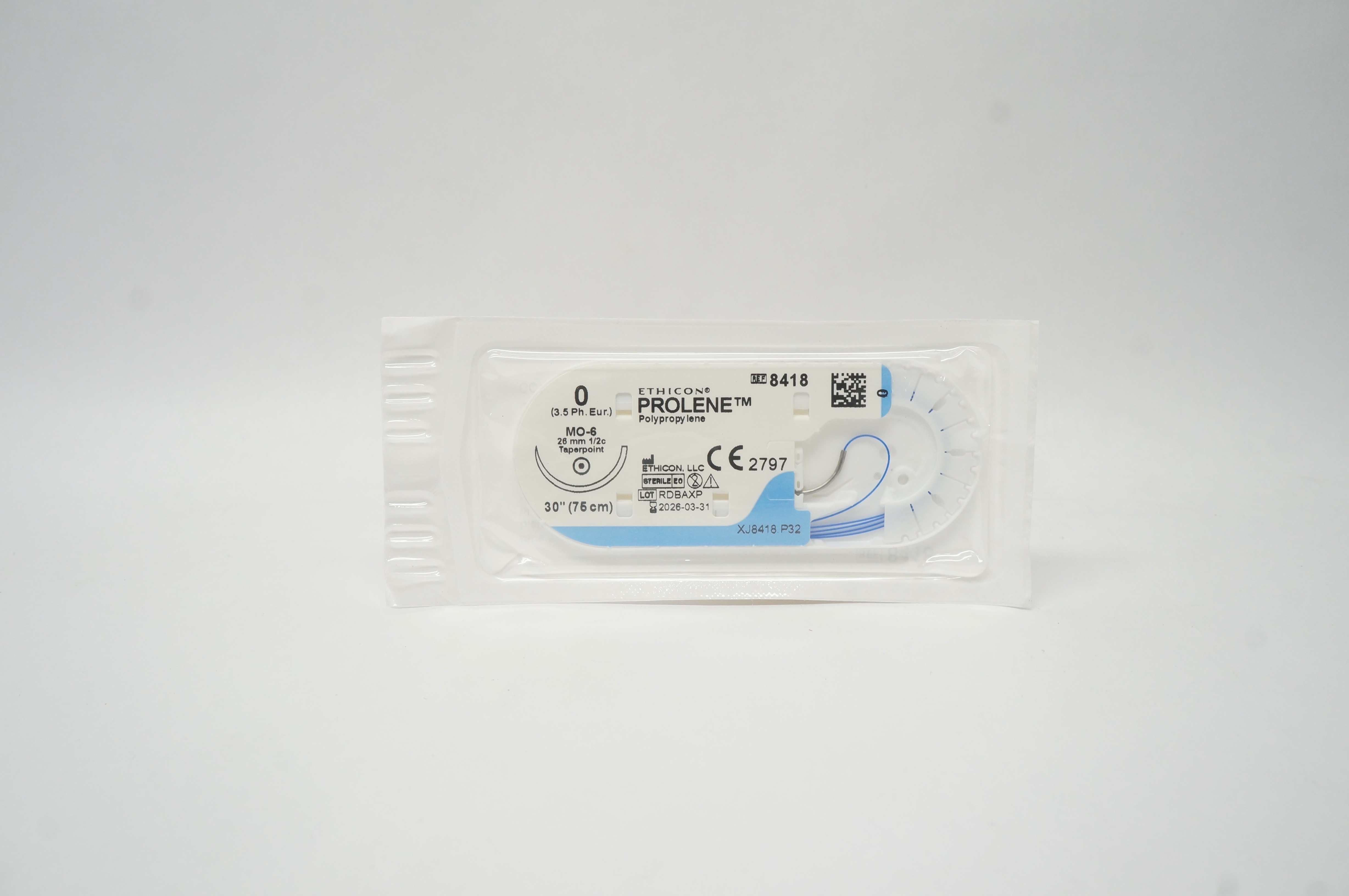 Ethicon 8418 0 PROLENE Polypropylene Stre MO-6, 26mm 1/2c Taperpoint, 30inch