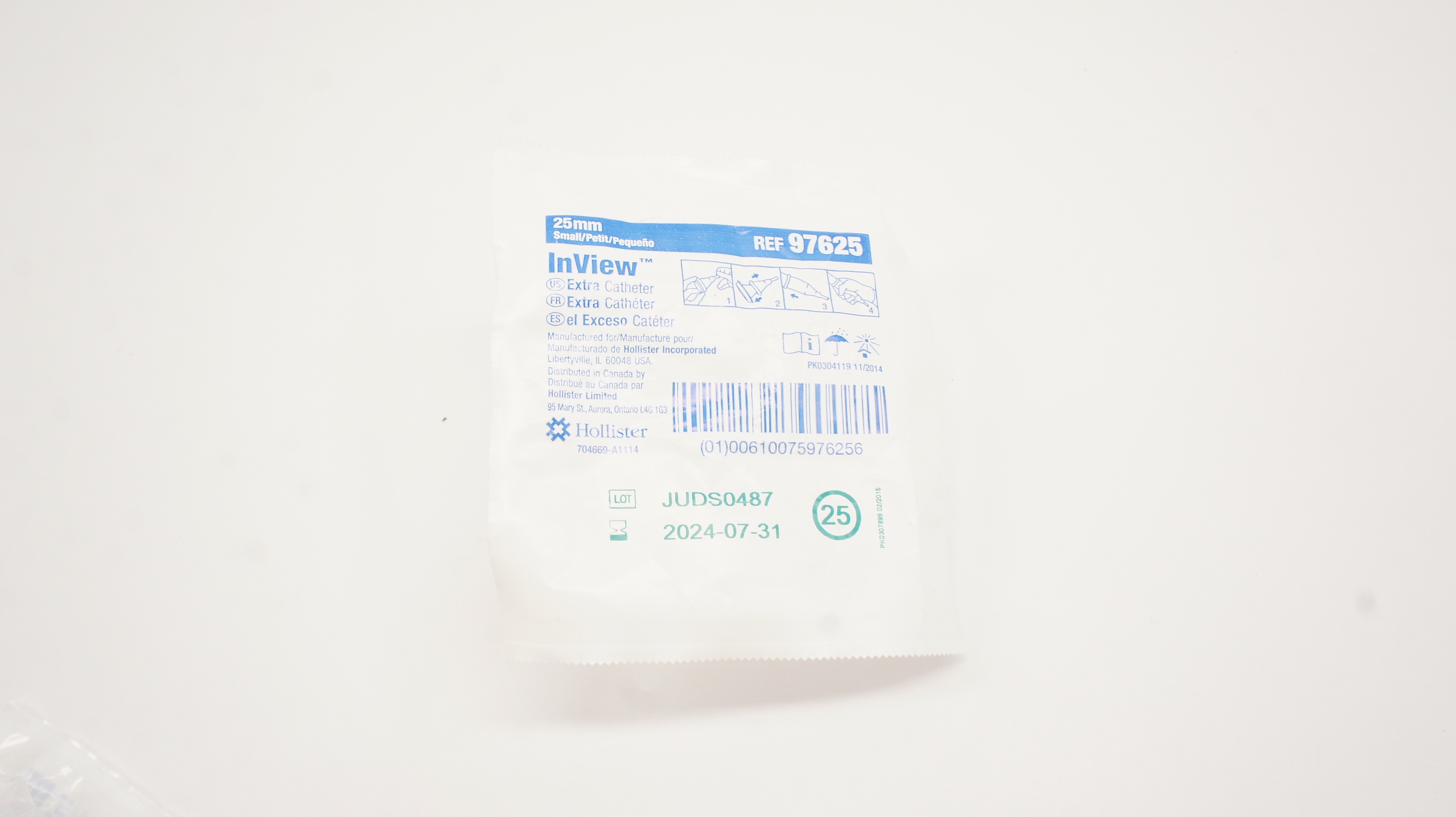 Hollister 97625 InView Extra Catheter 25mm