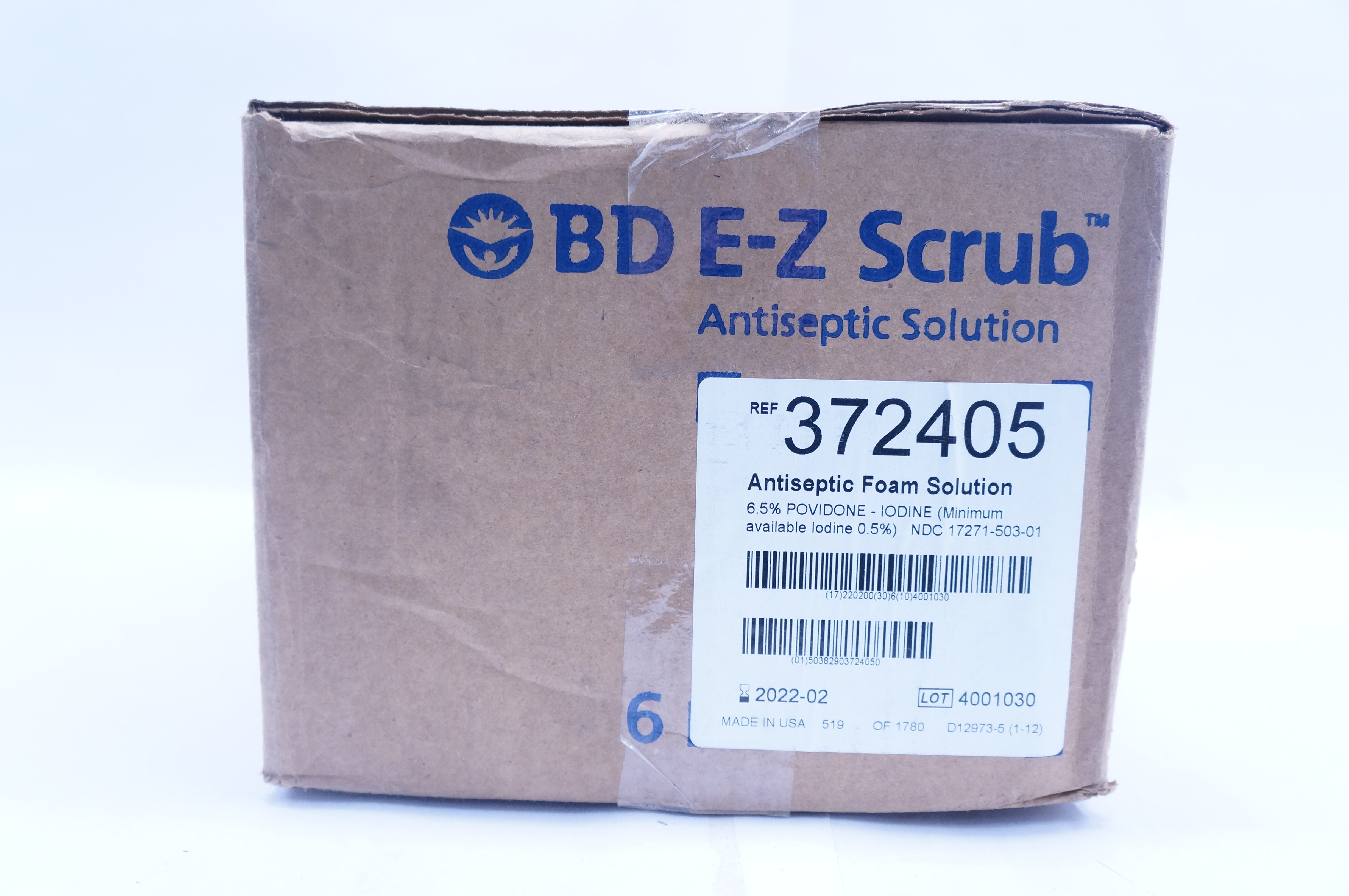 BD 372405 E-Z Scrub Antseptic Foam Solution - Case of 6