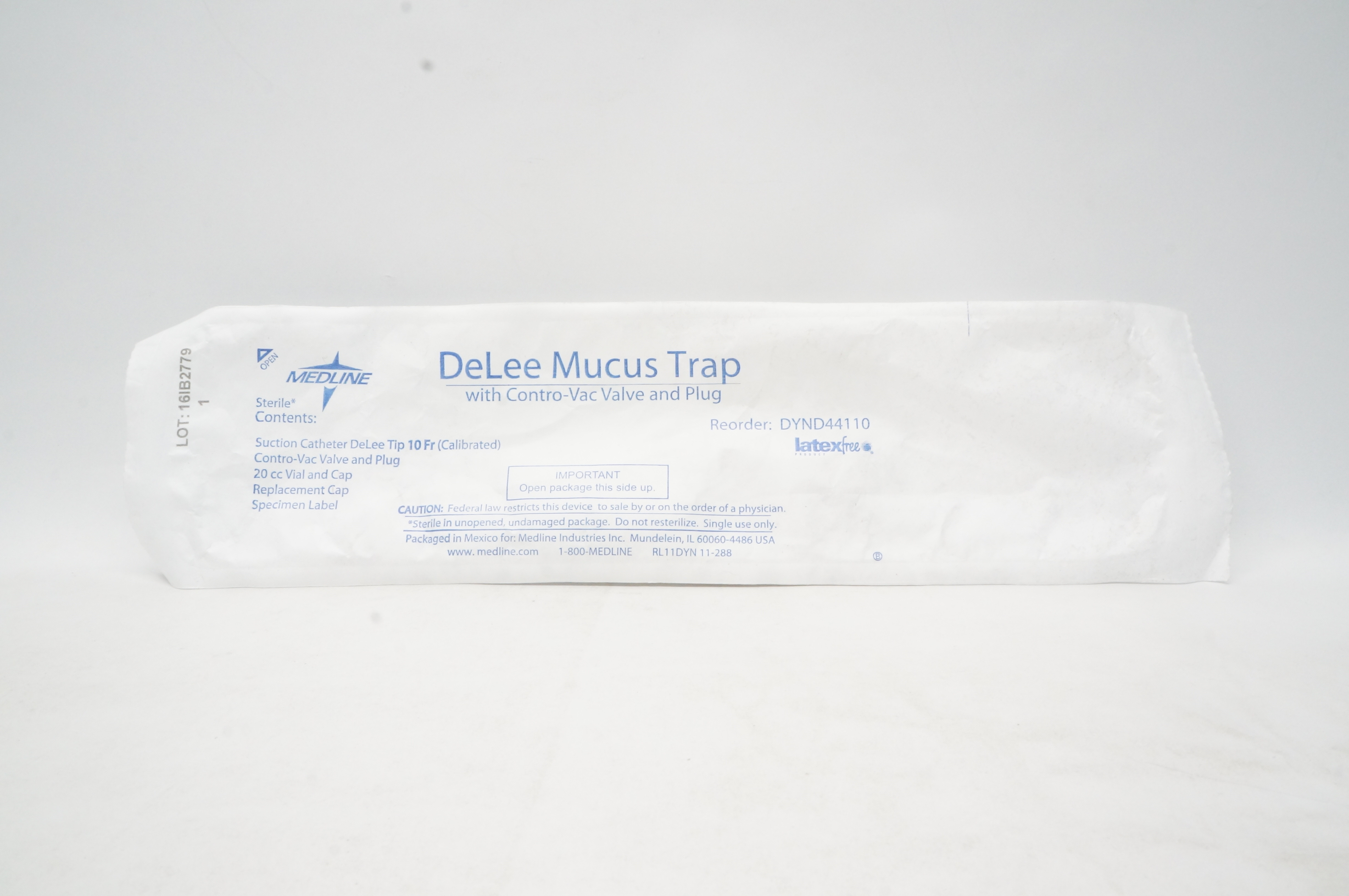 Medline DYND44110 DeLee Mucus Trap With Contro-Vac Valve Plug