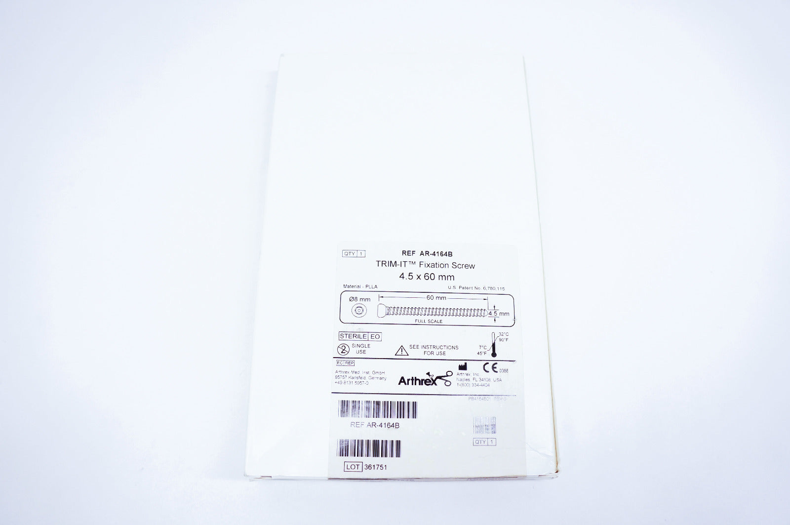 Arthrex AR-4164B Trim-It Fixation Screw 4.5 x 60mm (x)