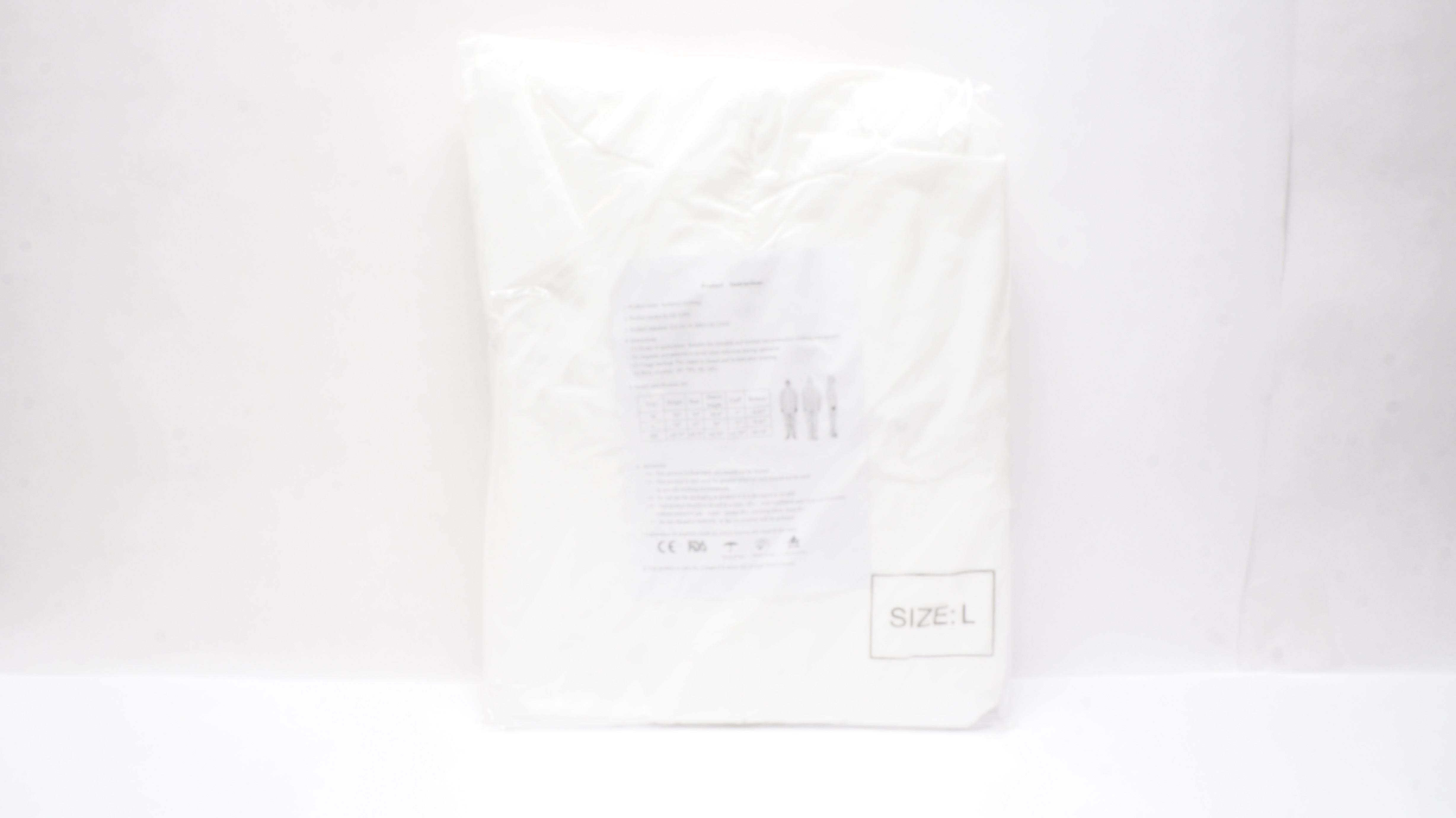 Isolation Clothing Size L 74In x 57In x 39In 7In x 9.45In