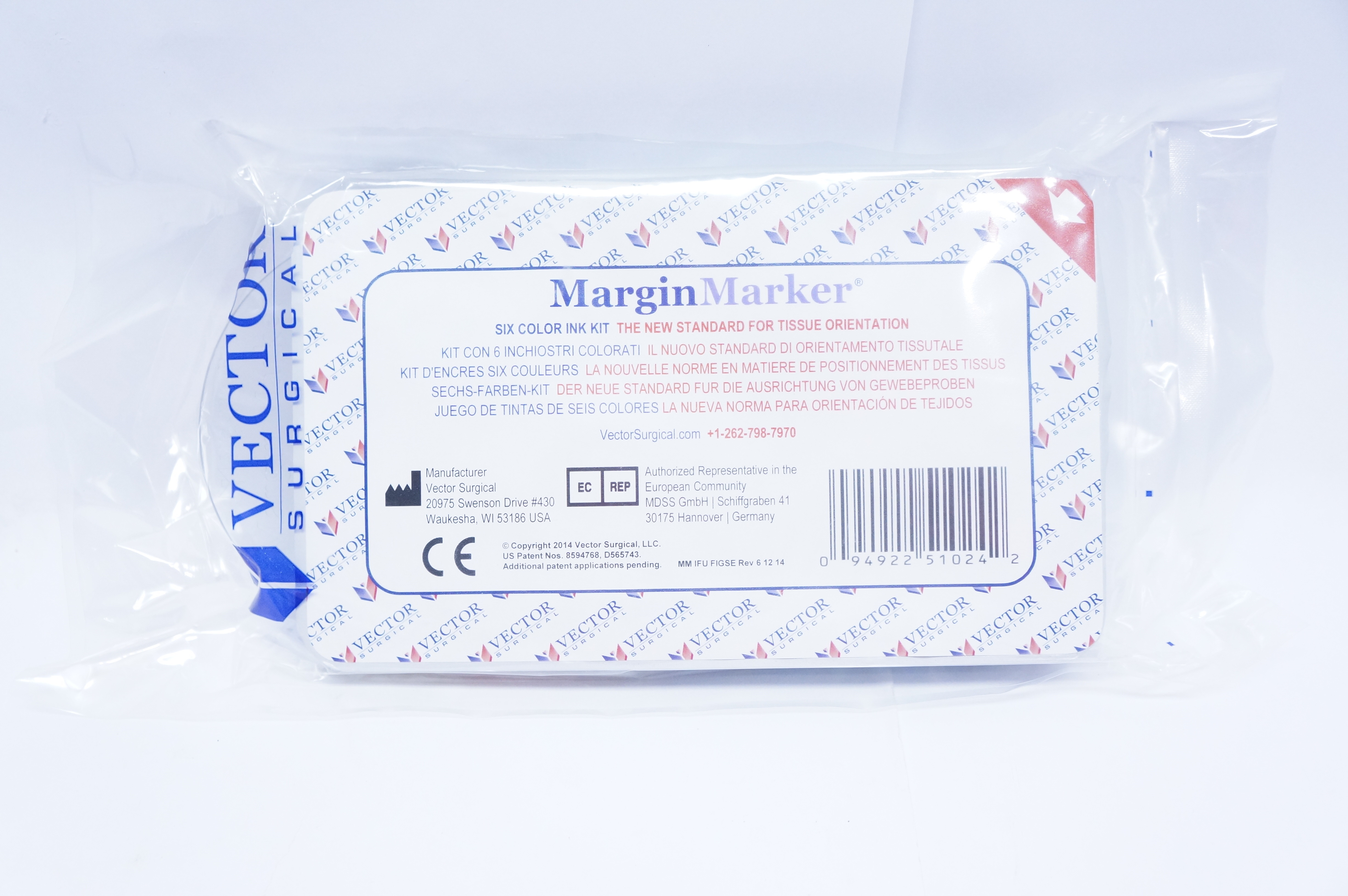 Vector Surgical MMS6, MMC6 MargiMarker Six Color Ink Kit (x)