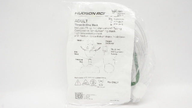 Teleflex 1061 Hudson RCI  Adult Three-In-One Mask with 7ft. Tubing