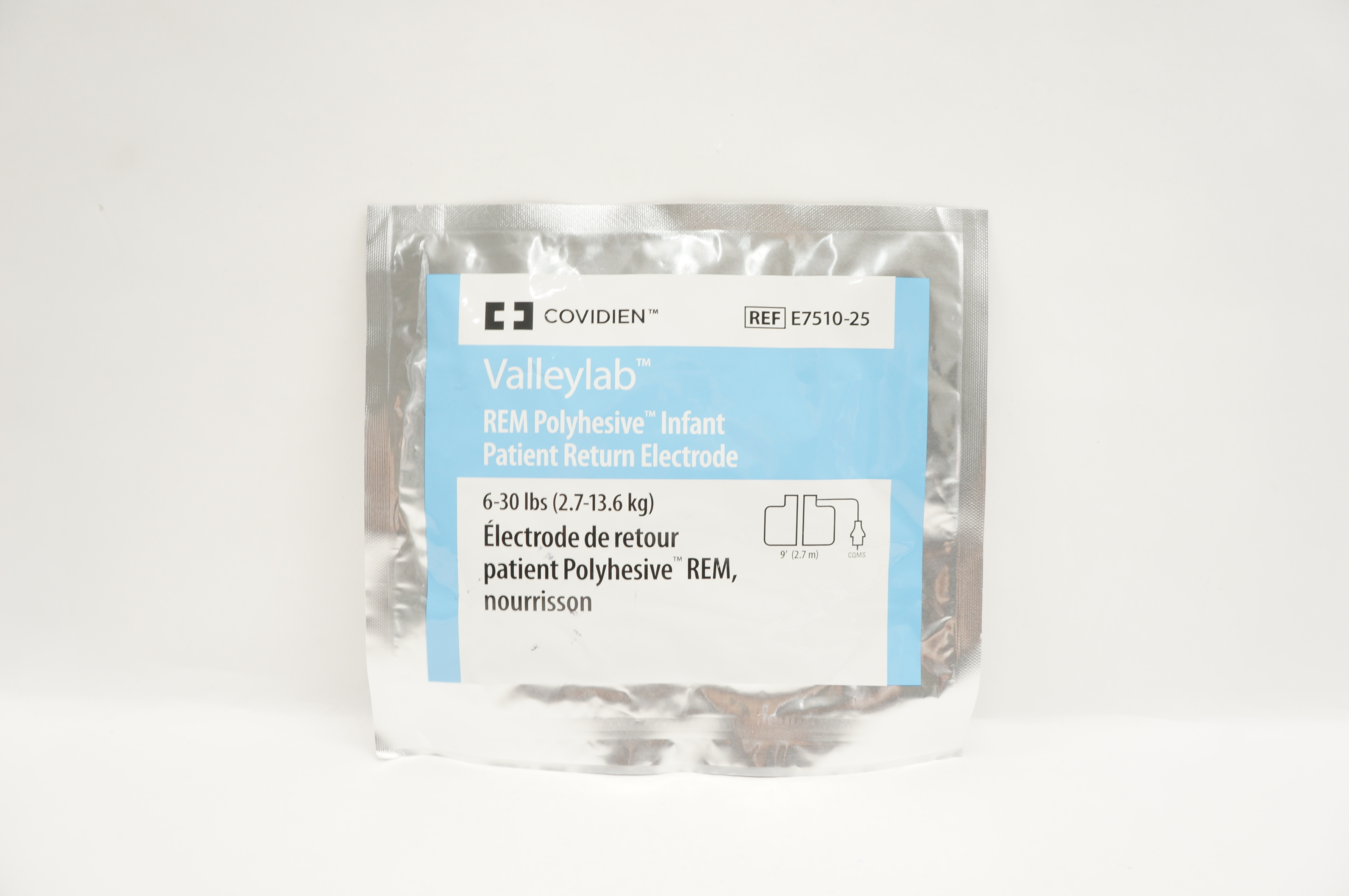 Covidien E7510-25 Valleylab REM Polyhesive Infant Patient Electrode 6-30lbs (x)