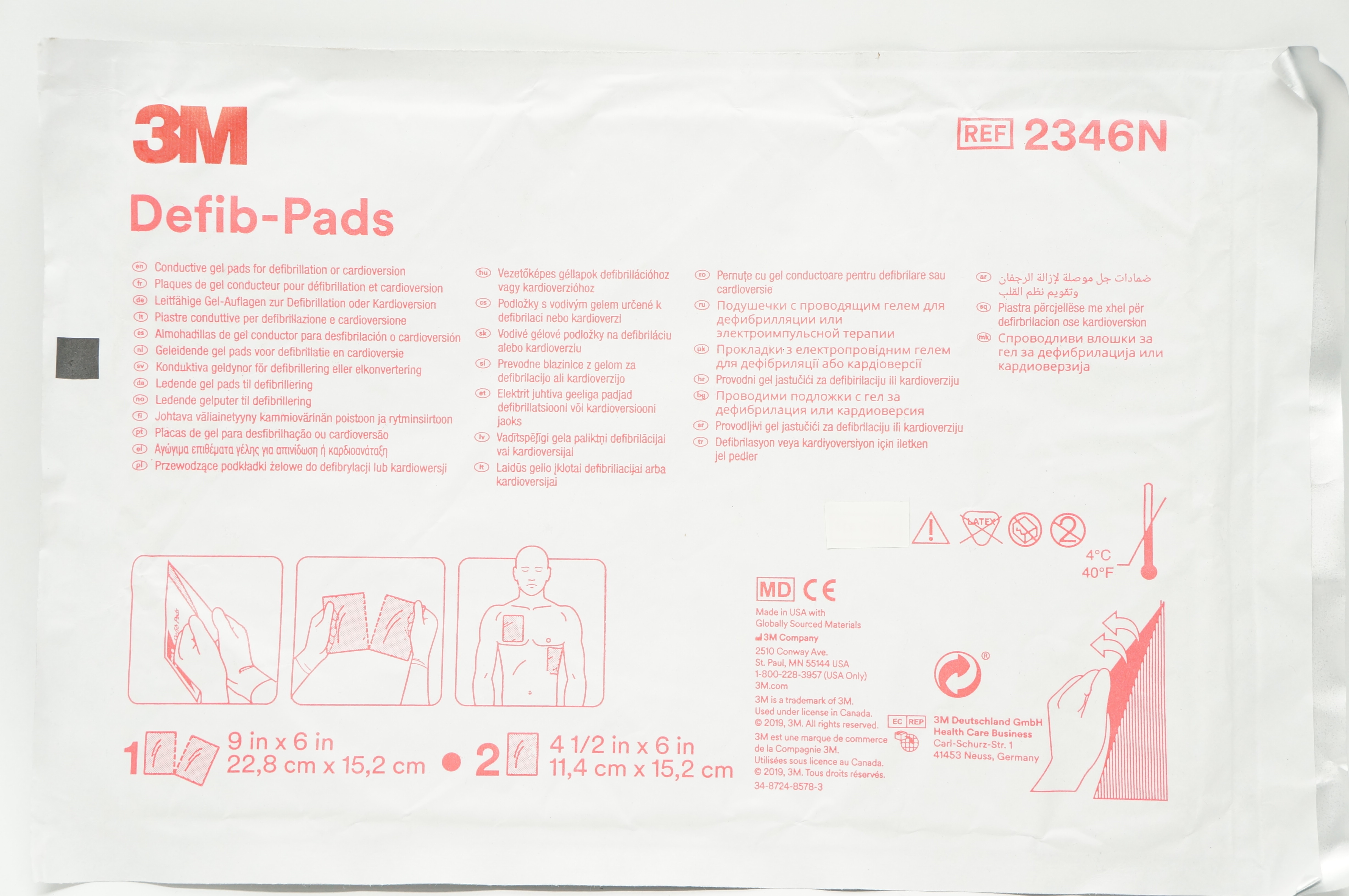 3M 2346N Defi-Pads 9inch x 6inch 4-1/2inch x 6inch