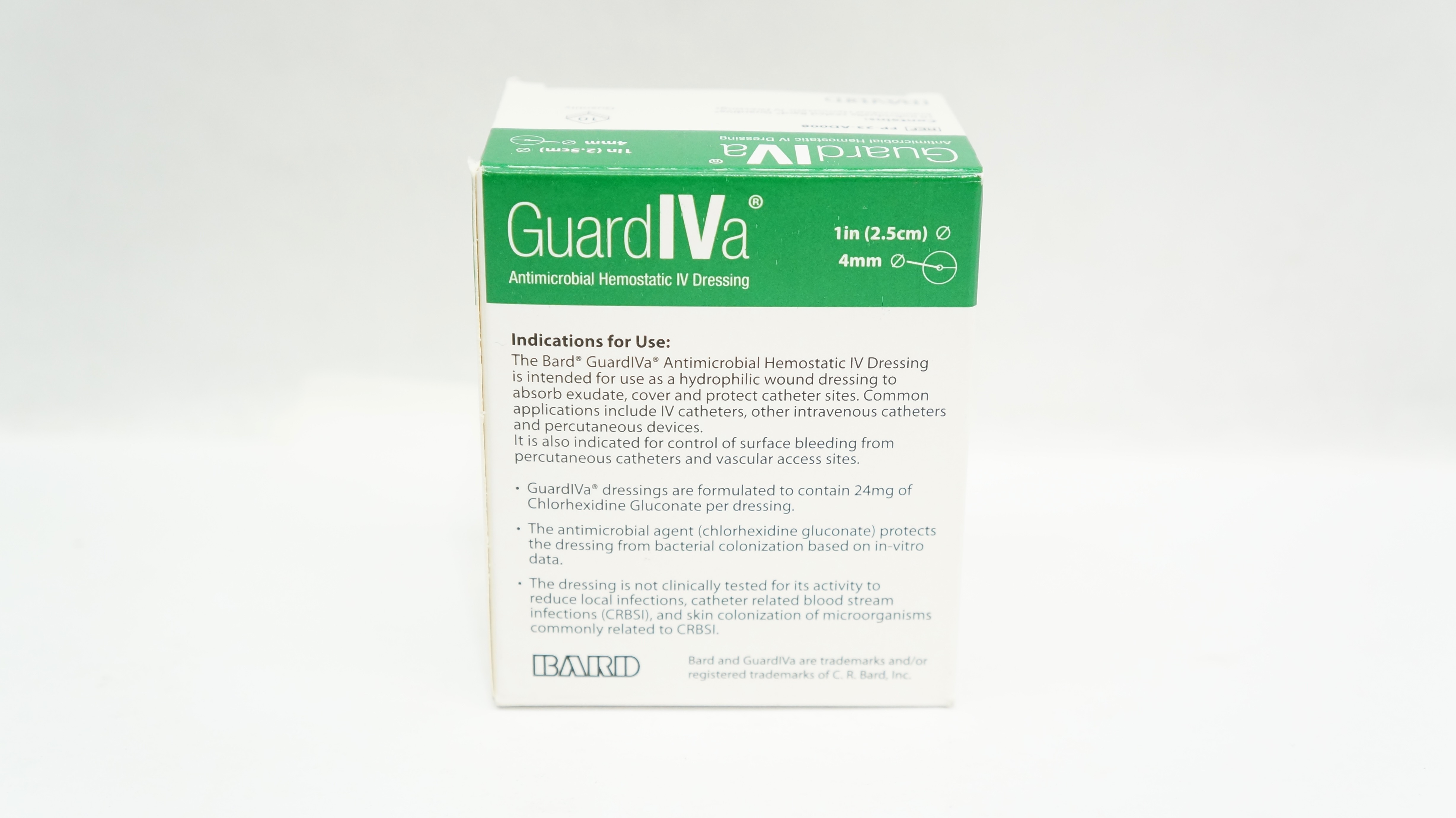 Bard FP-23-AD008 GuardIVa Hemostatic IV Dressing 1inch x 4mm (x) - Box of 7