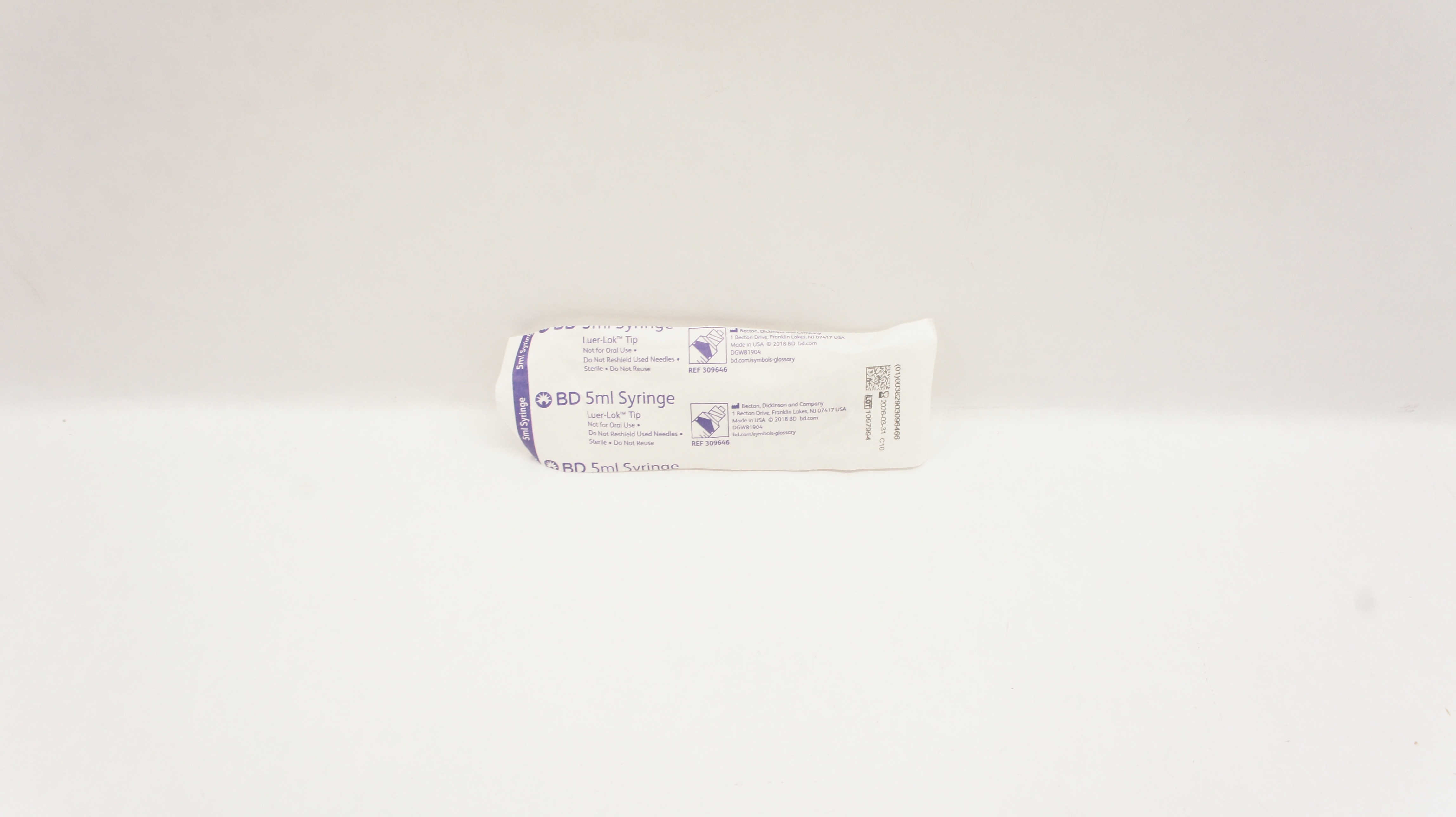 BD 309646 Syringe Luer Lok Tip 5 mL