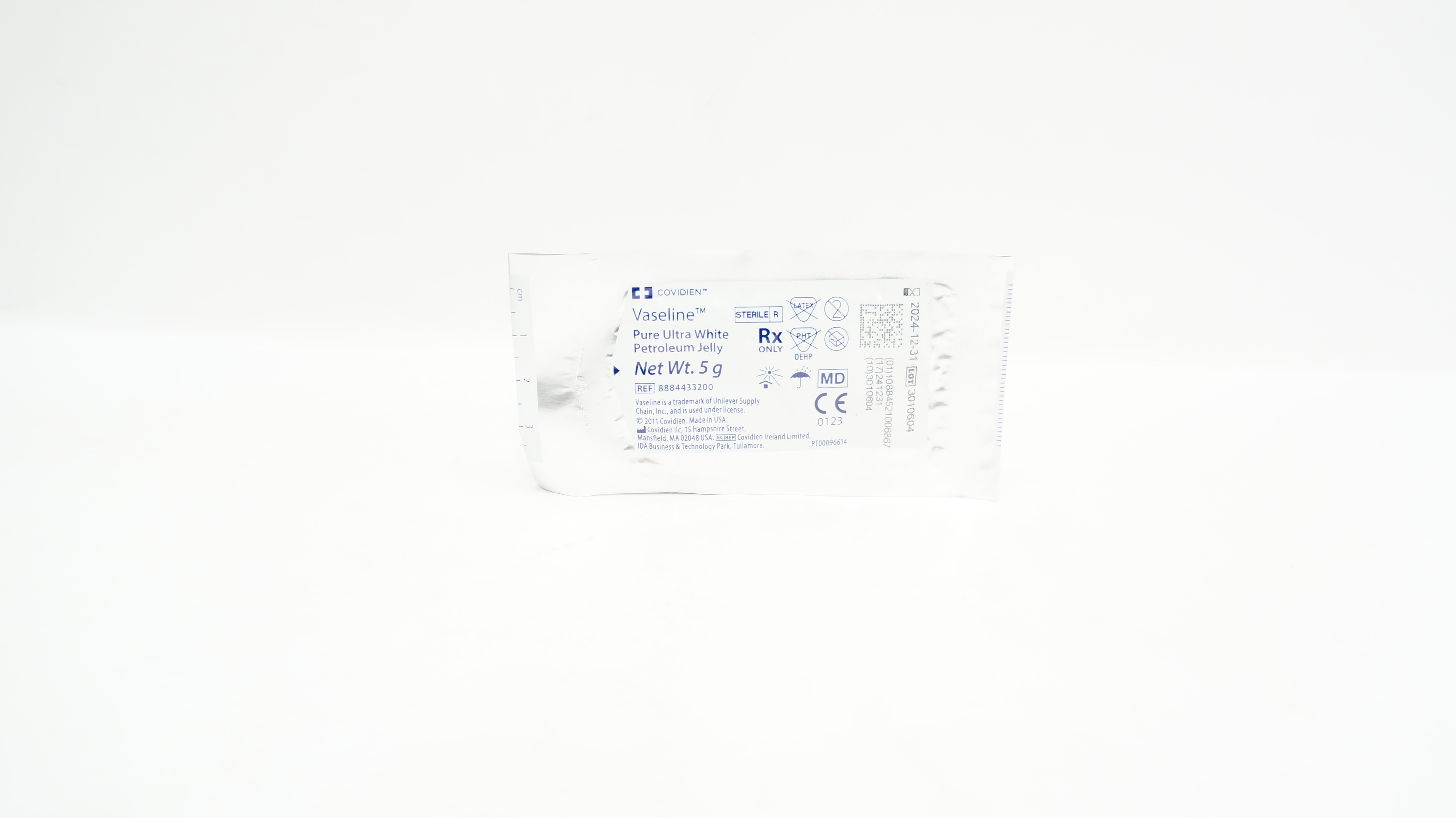 Covidien 8884433200 Vaseline Pure Ultra White Petroleum Jelly 5g