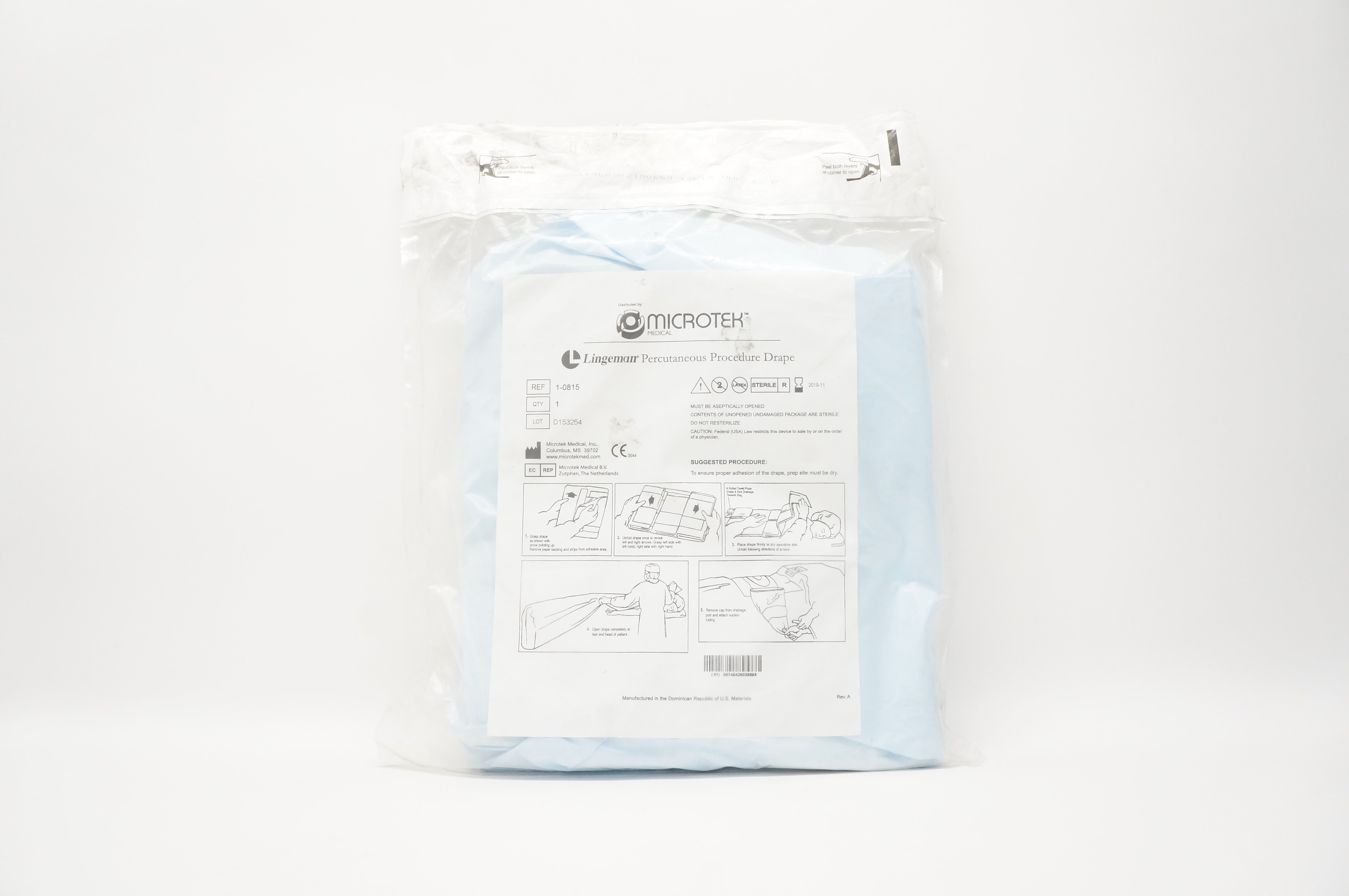 Microtek 1-0815 Lingeman Percutaneous Procedure Drape 132inch x 77inch (x)