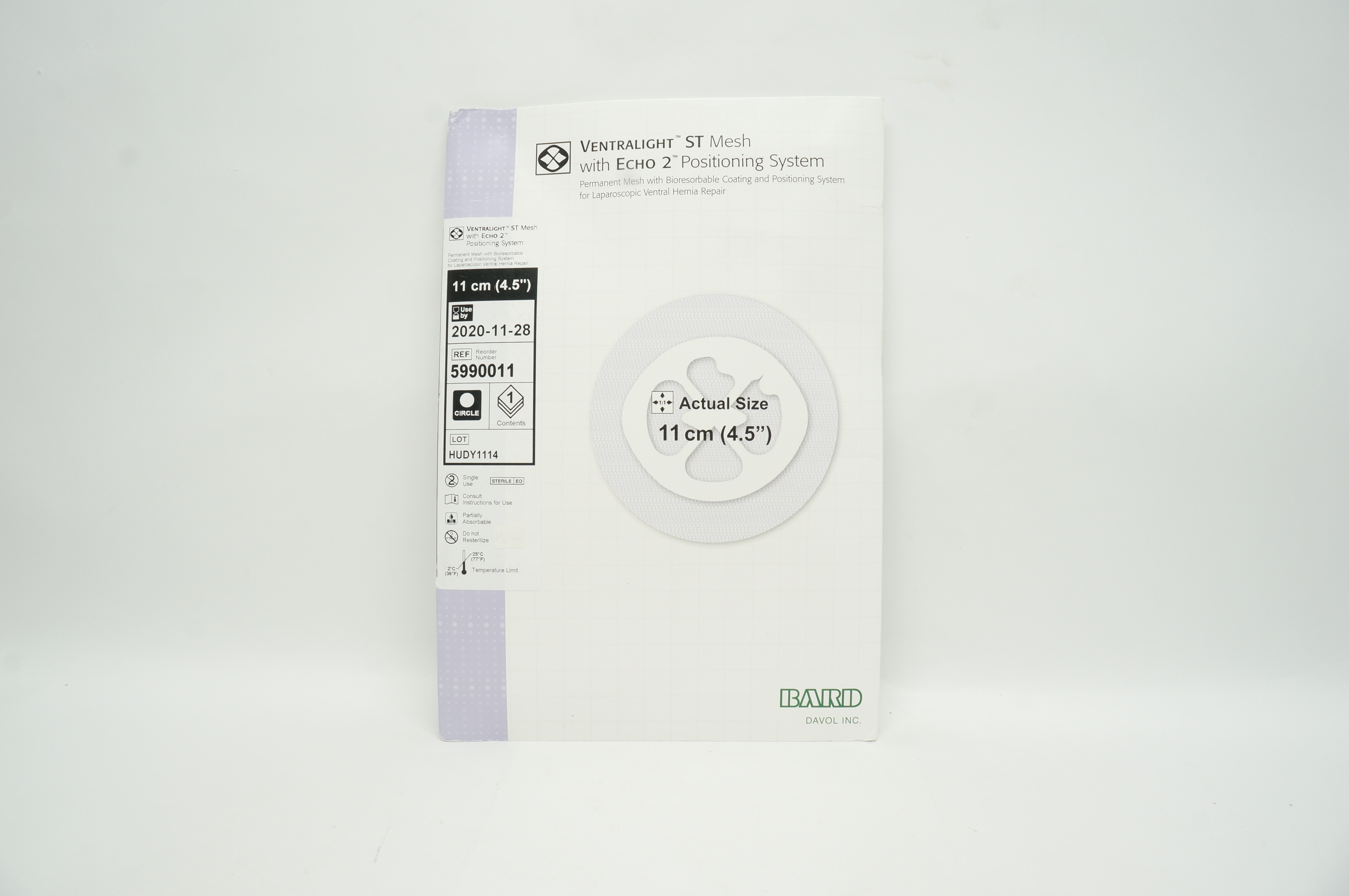 Bard 5990011 Davol Ventralight ST Mesh With Echo2 Positioning System 4.5inch (x)