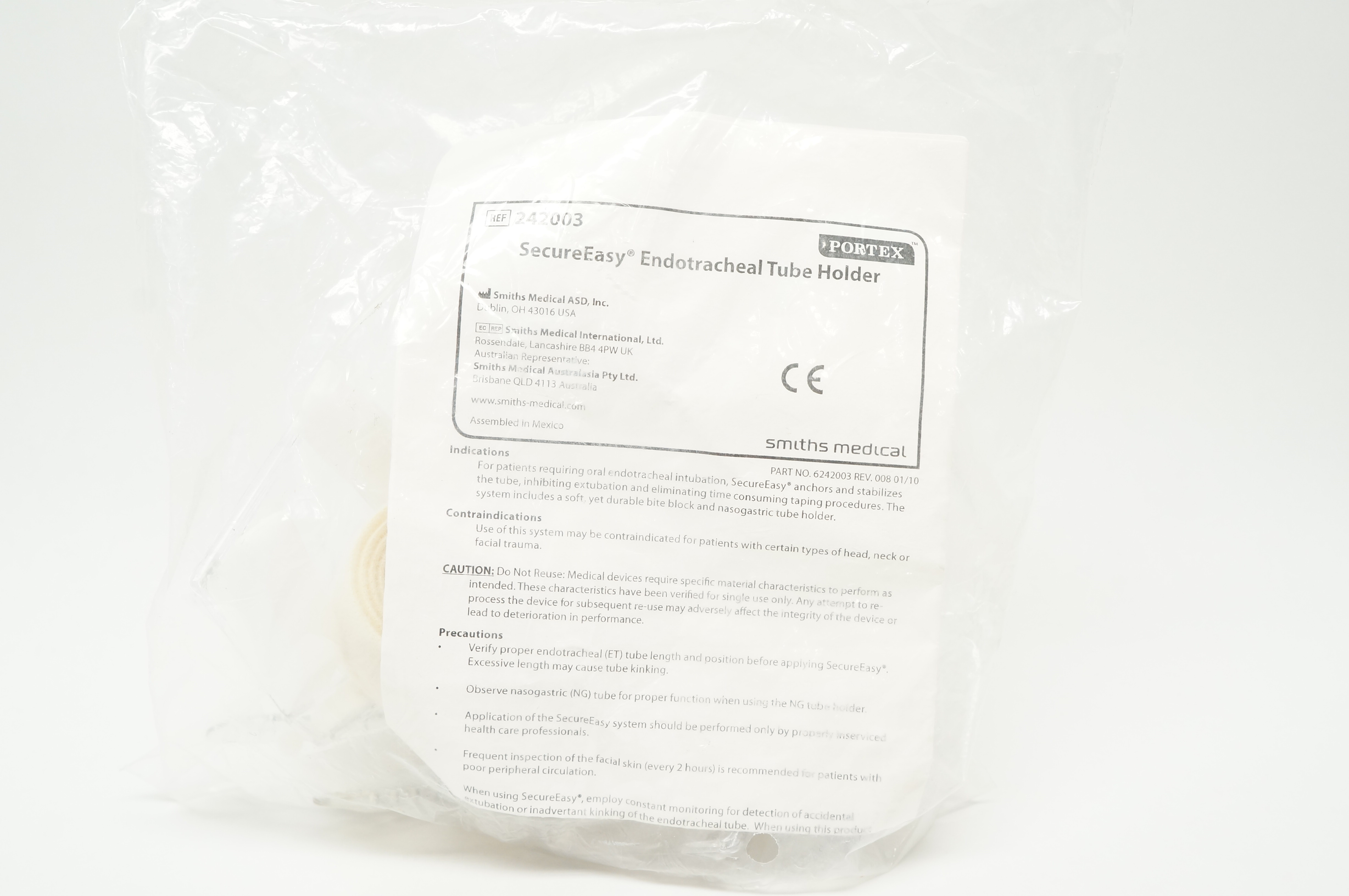 Smiths Medical 242003 Portex SecureEasy Endotracheal Tube Holder