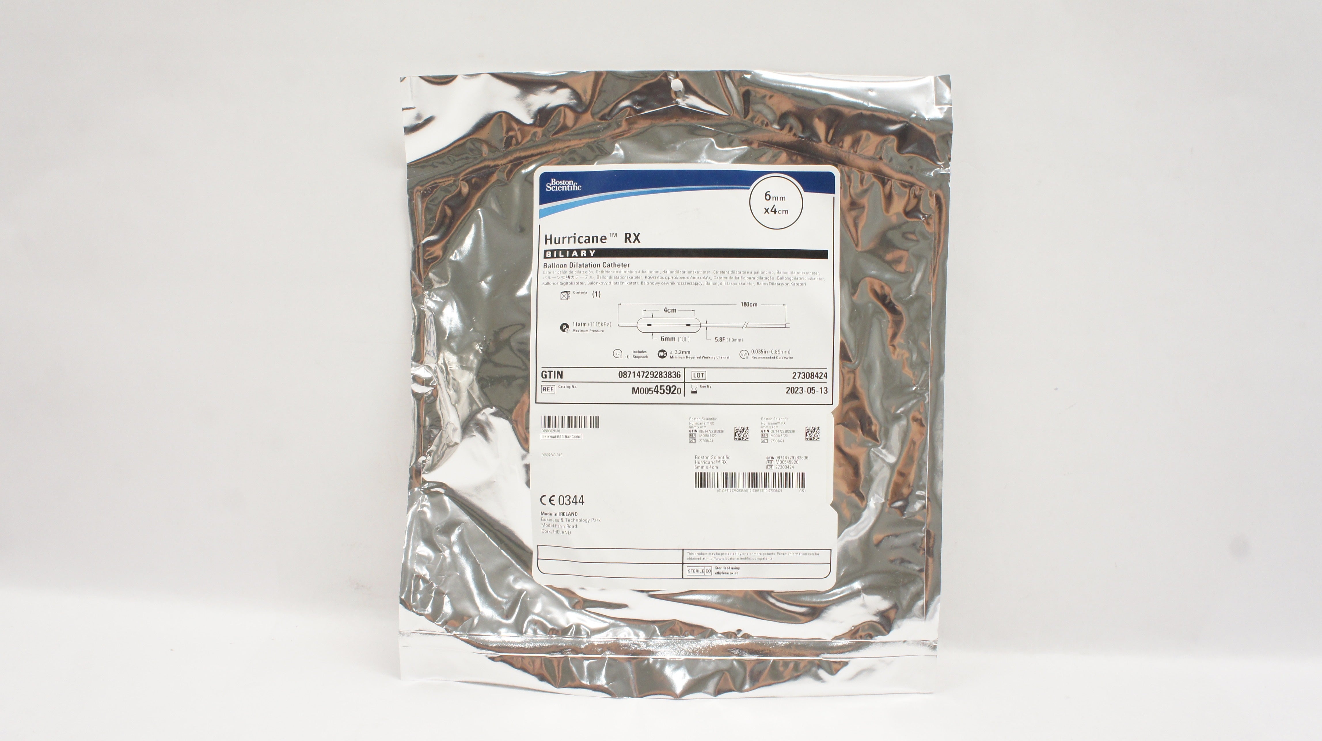 Boston Scientific 4592 Hurricane RX Balloon Dilatation Cath. 6mm x 4cm