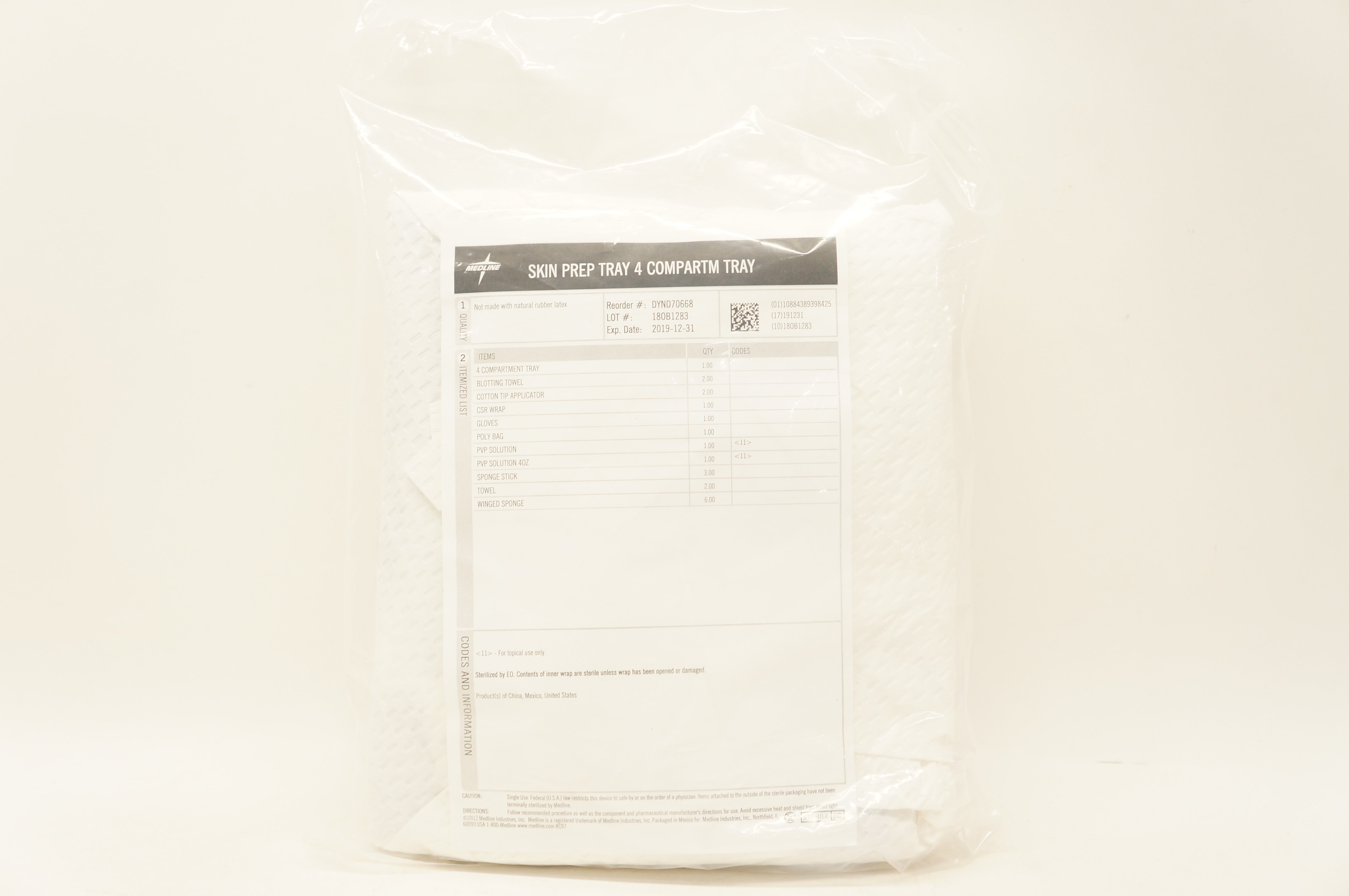 Medline DYND70668 Skin Tray 4 Compartm Tray (x)