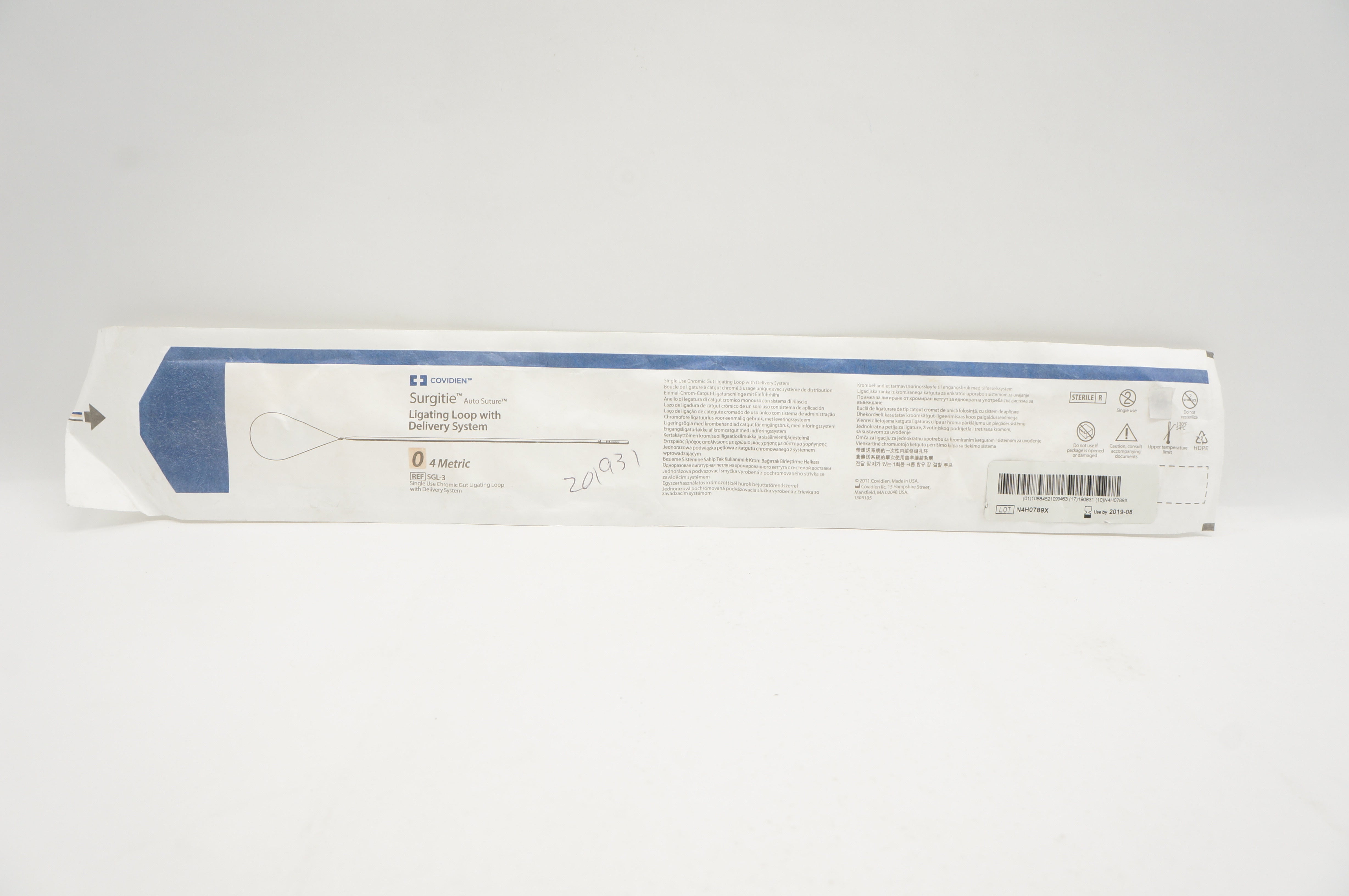 Covidien SGL-3 Surgitie Ligating Loop with Delivery System 4 Metric (x)