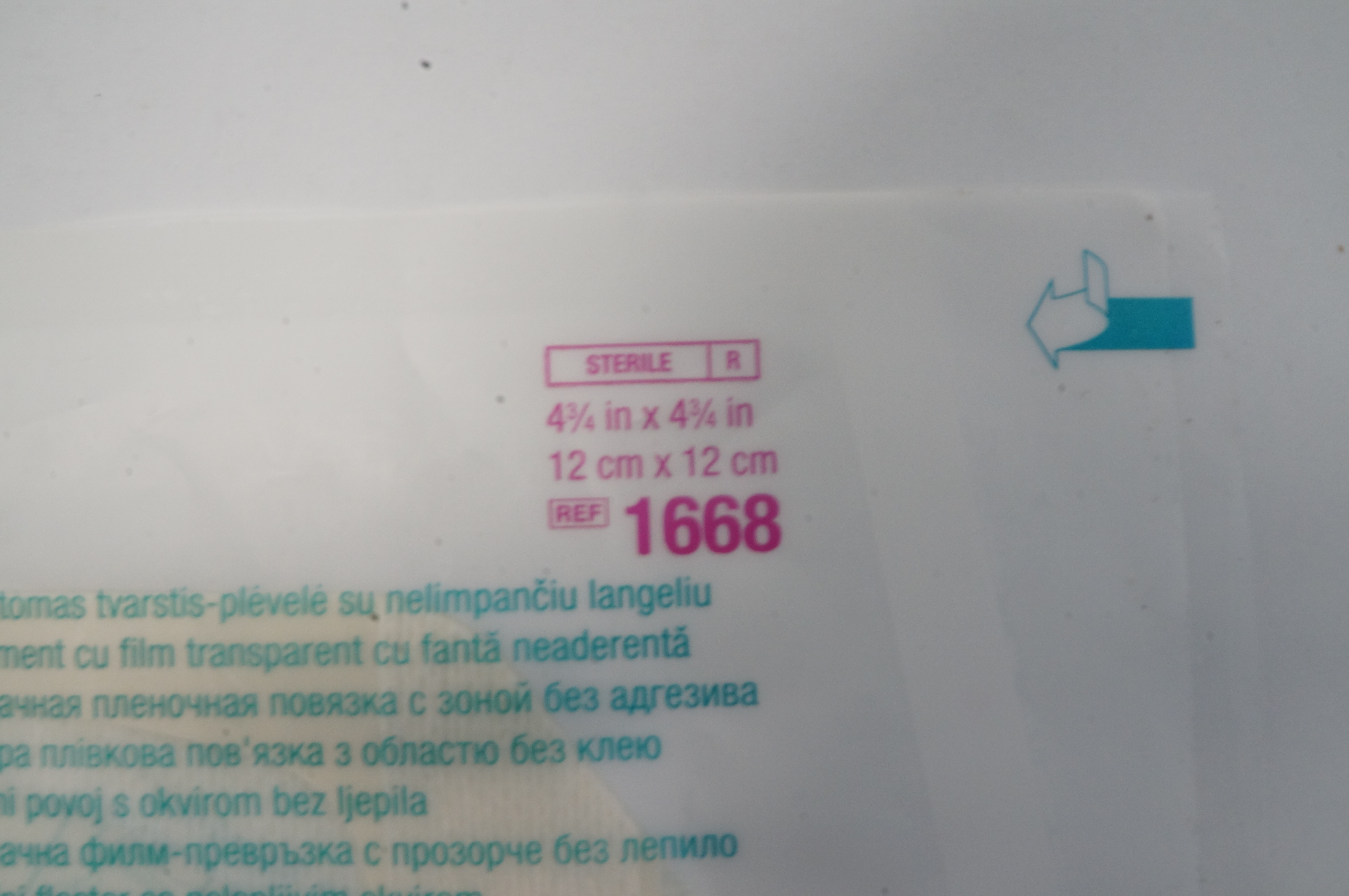 3M 1668 Tegaderm I.V. Transparent Film Dressing  4 /3/4 inch x 4 3/4 inch (x)