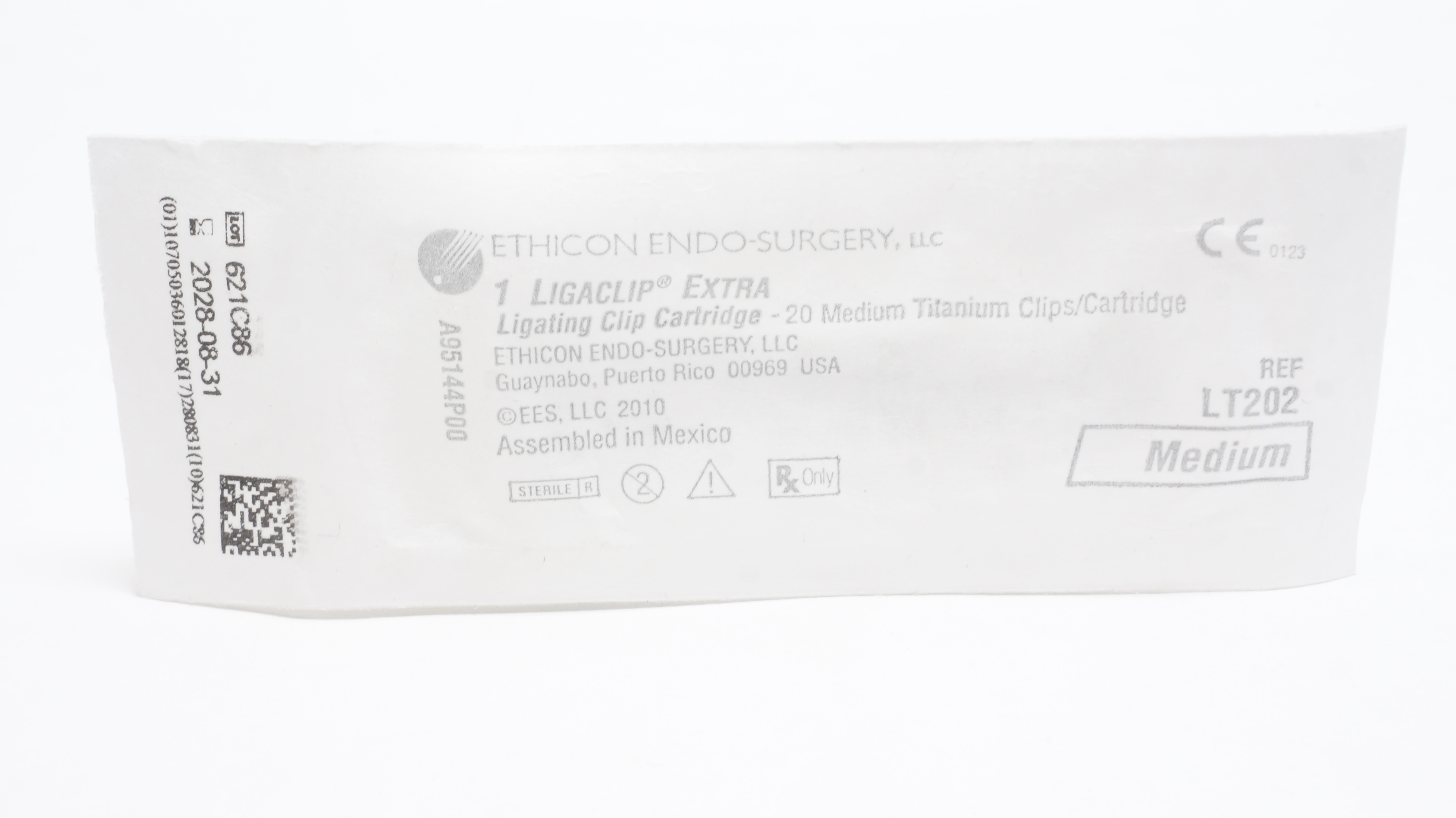 Ethicon LT202 1Ligaclip Extra 20 Medium Titanium Ligating Clips/Cartridge