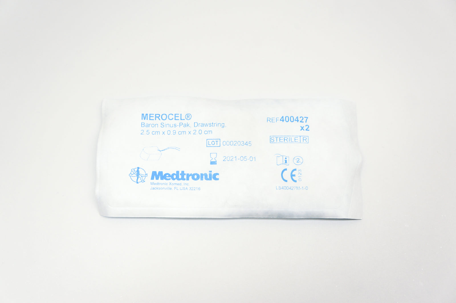 Medtronic 400427 MEROCEL Baron Sinus-Pak, Drawstring, 2.5cm x 0.9cm x 2.0cm