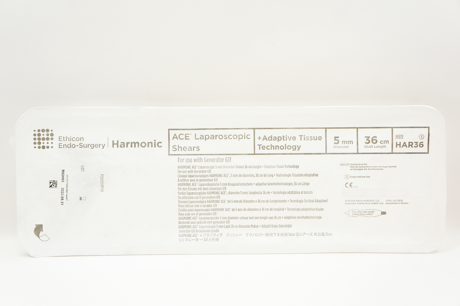 Ethicon HAR36 Harmonic ACE Laparoscopic 5mm Diam., 36cm Length