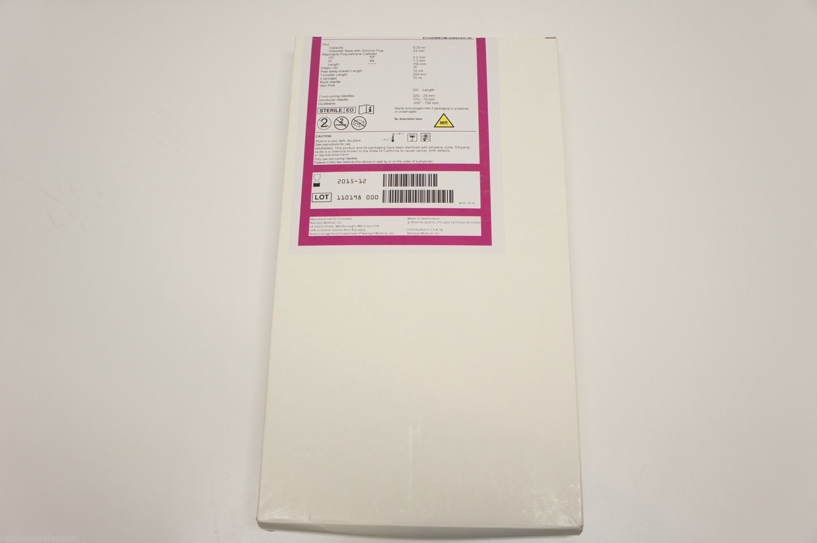 H965451090 ~ Navilyst Medical Low Profile Titanium Port CT 6.5F (x)