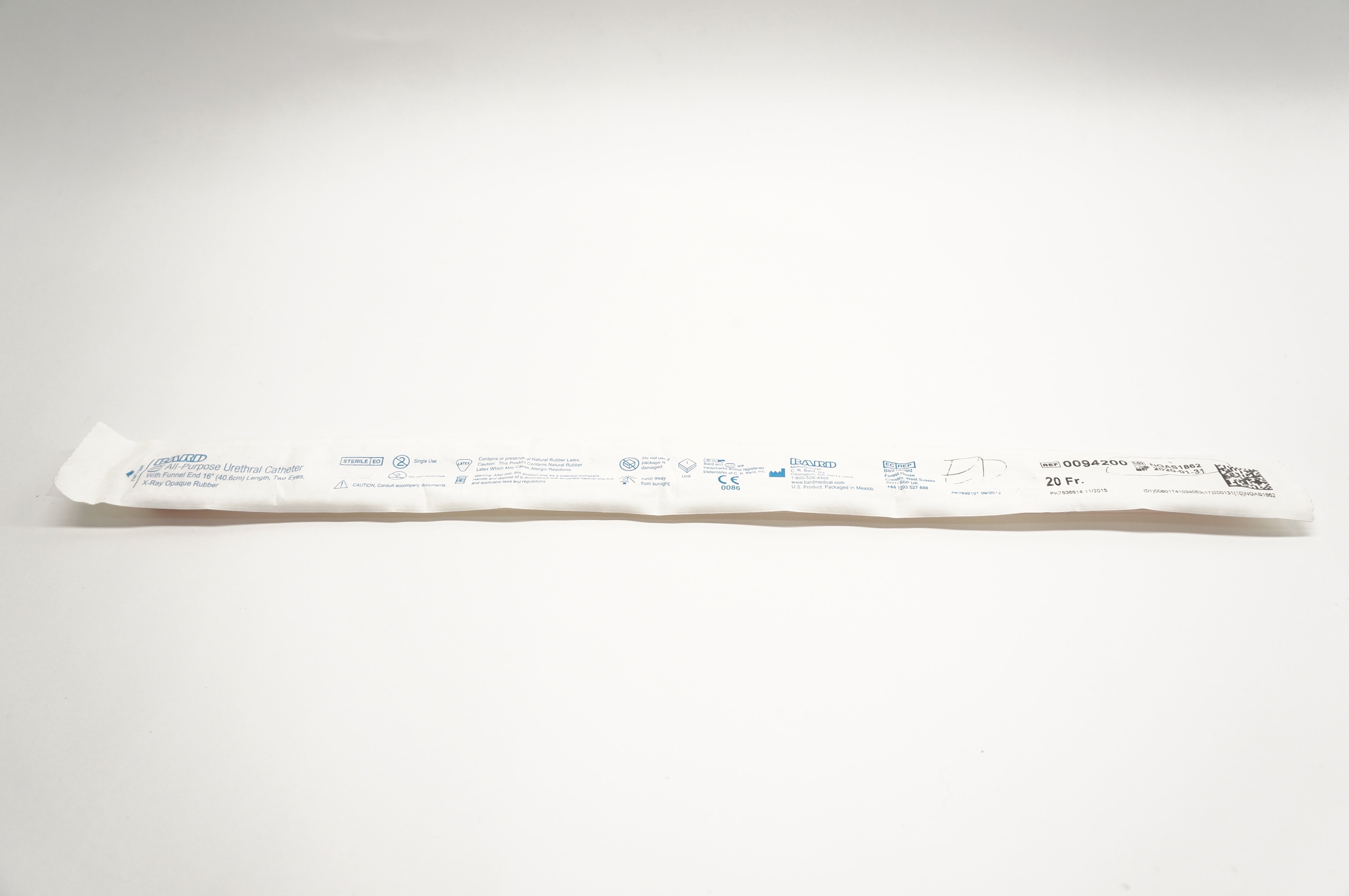 Bard 0094200 All-Purpose Urethral Cath. 20Fr with Funnel End 16inch (x)