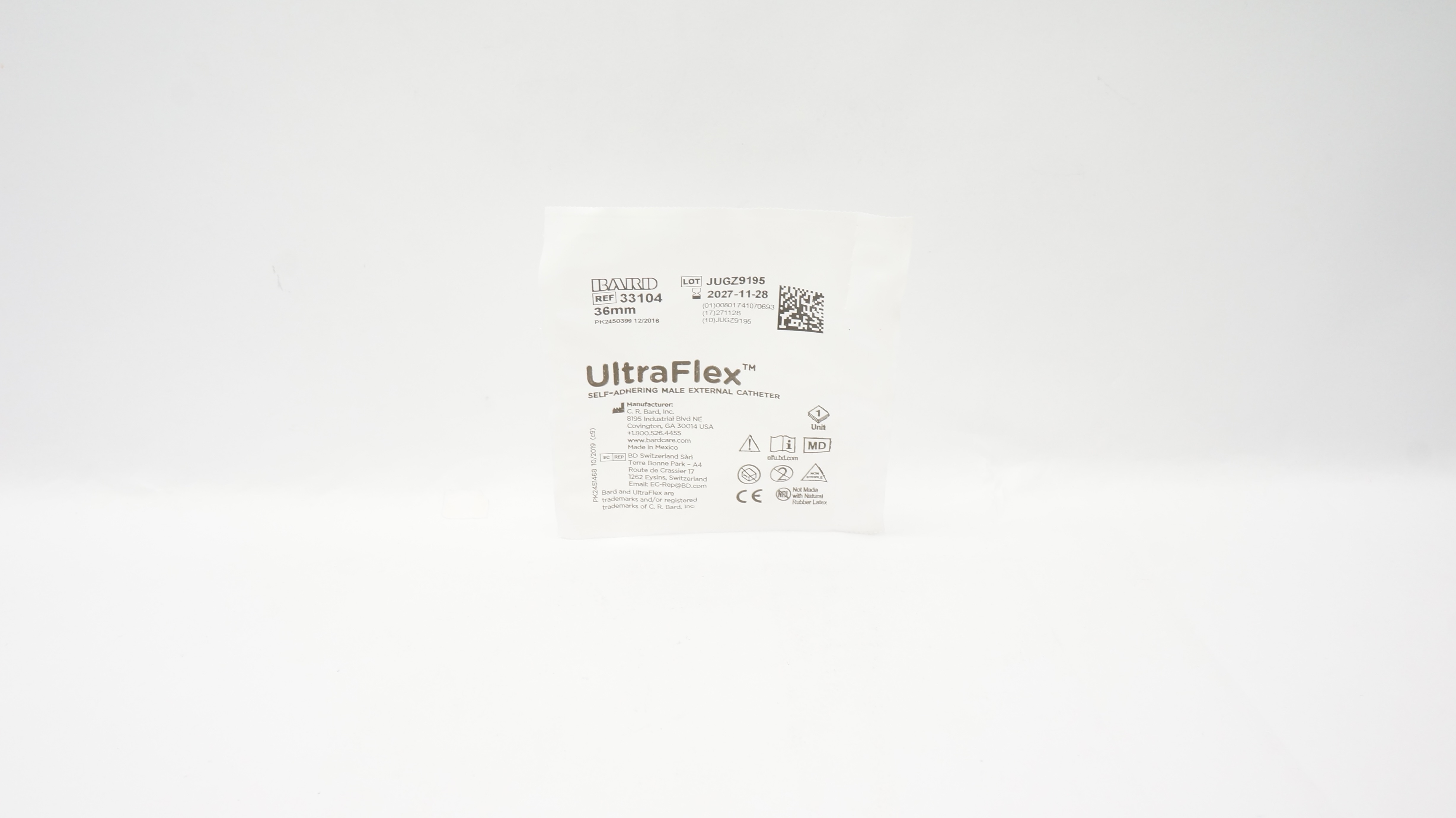 Bard 33104 UltraFlex Self-Adhering Male External Cath. 36mm