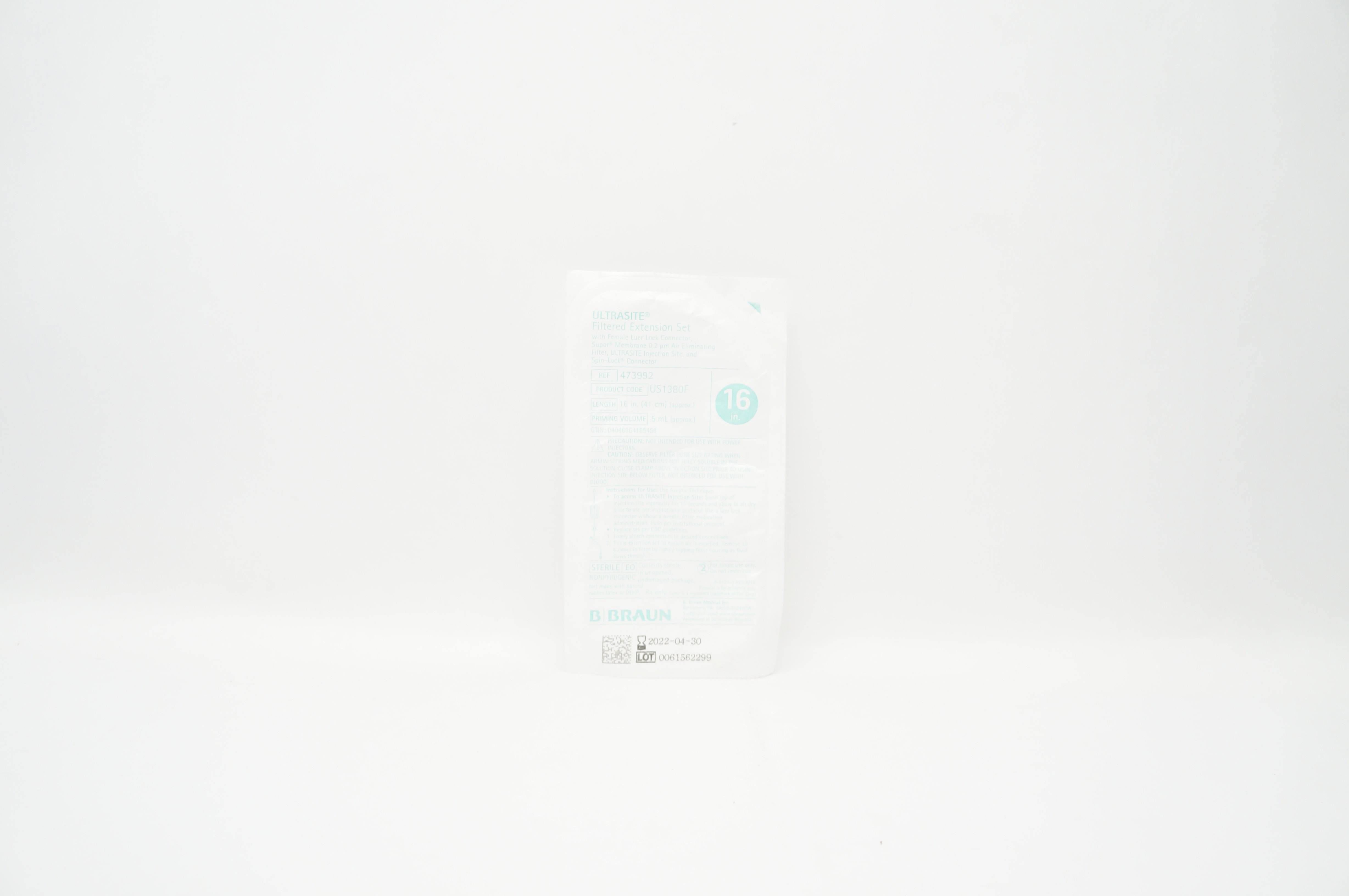 Braun 473992 Ultrasite Filtered Extension Set 16inch x 5mL(x)