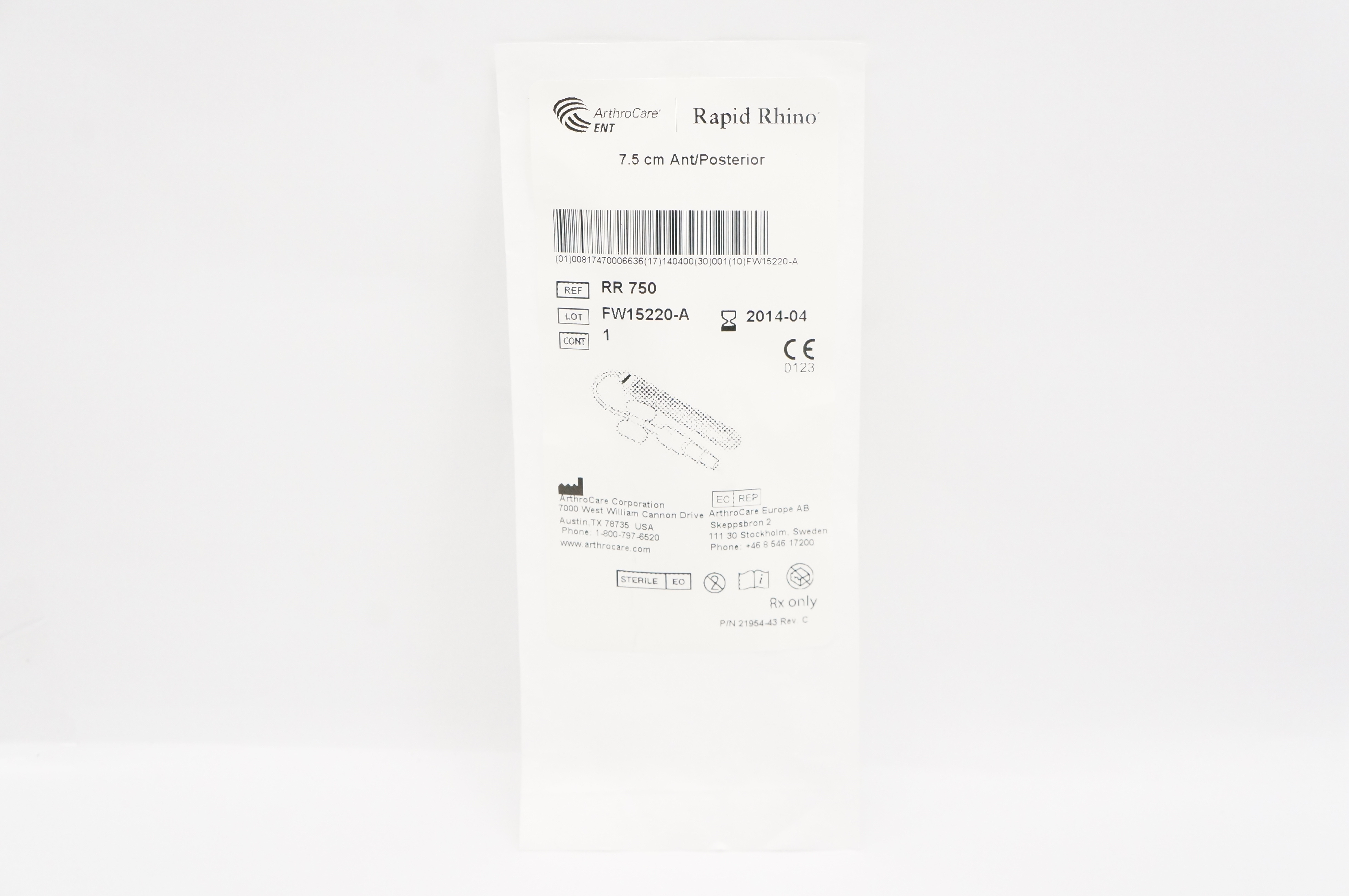 ArthroCare RR750 Rapid Rhino 7.5cm Ant/Posterior (x)