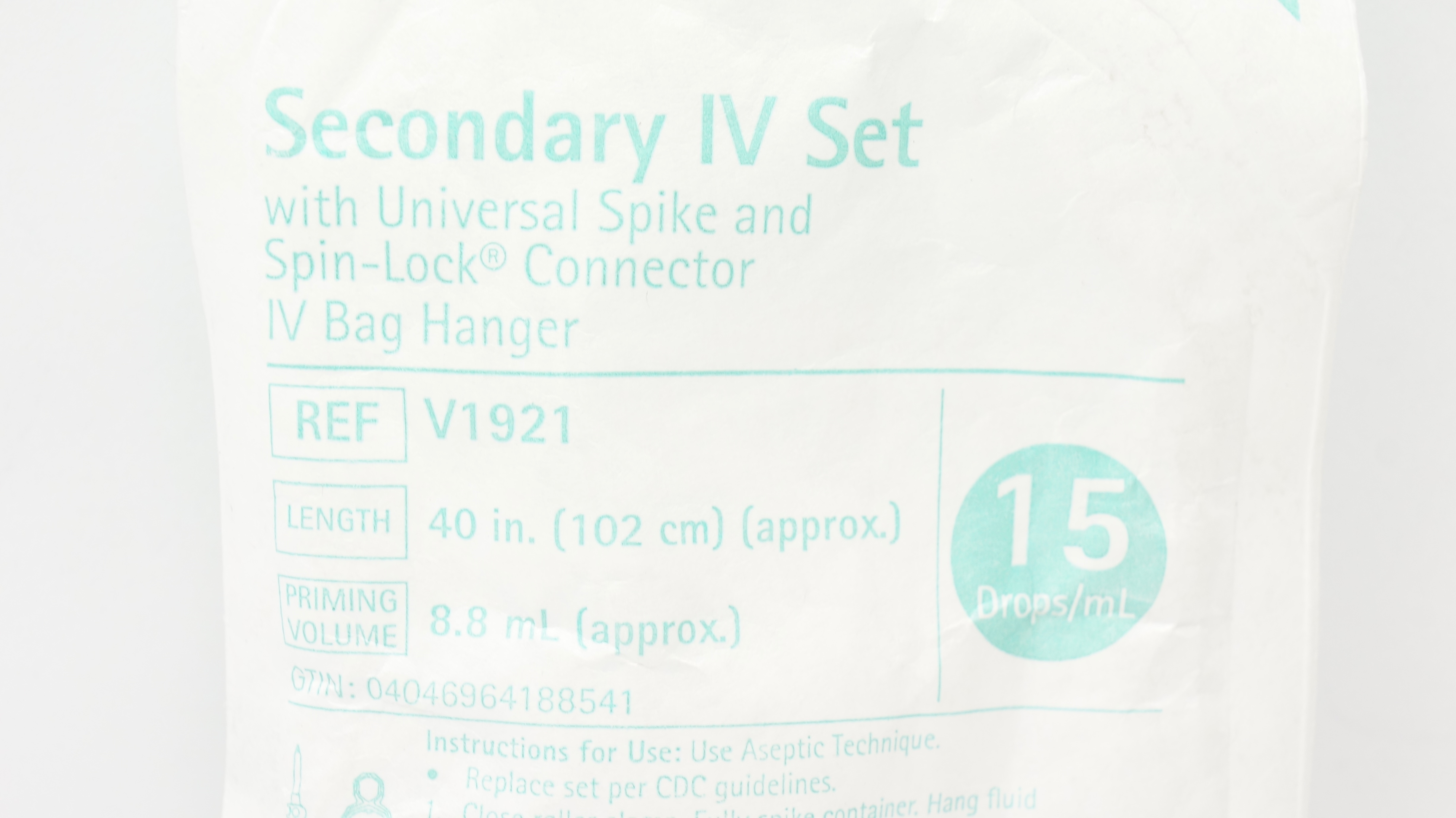 Braun V1921 Secondary IV Set 15Drops/ml, 40inch x 8.8mL (x)