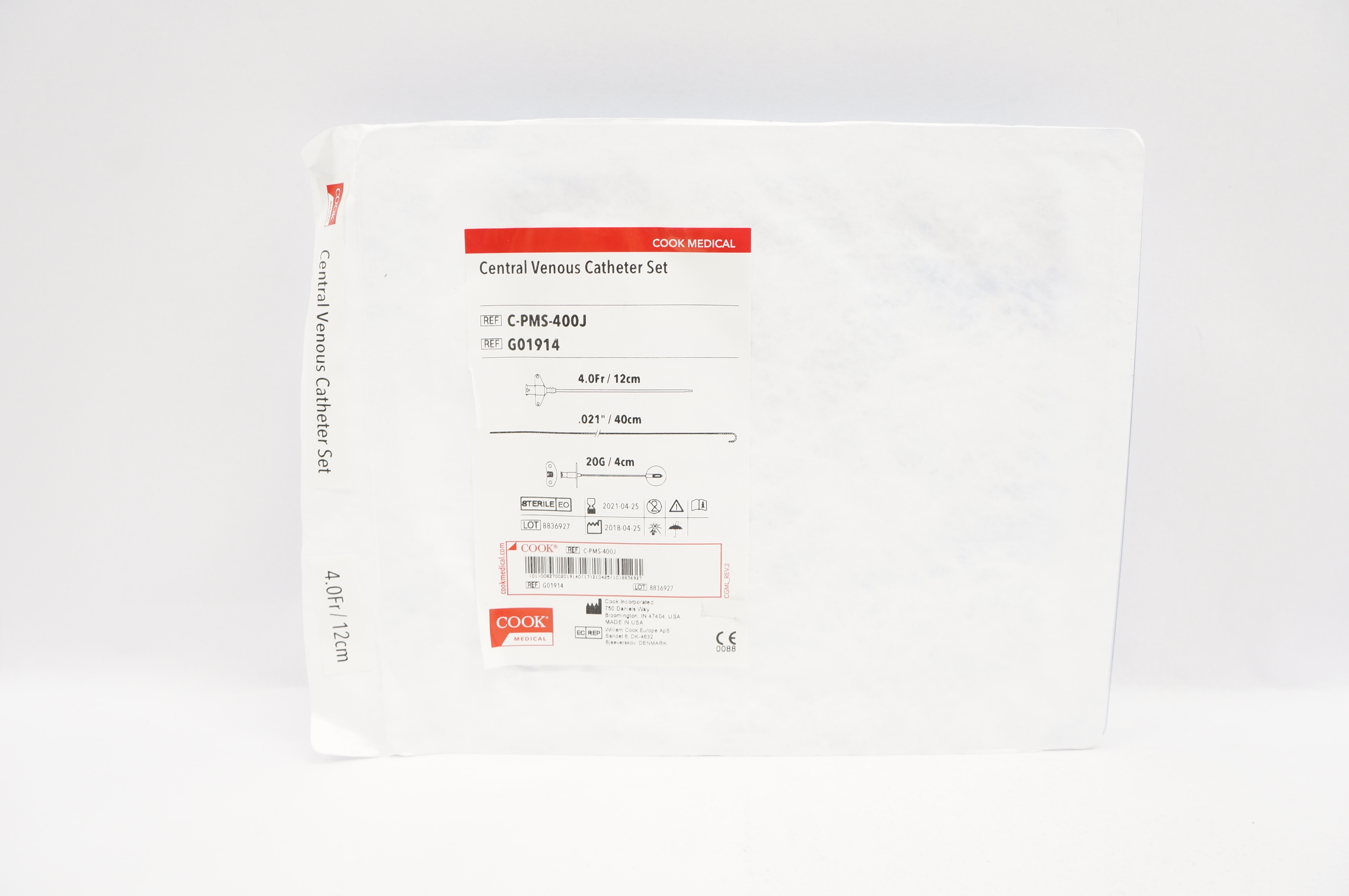 Cook Medical G01914 Central Venous Catheter Set 4.0Fr/12cm (x)