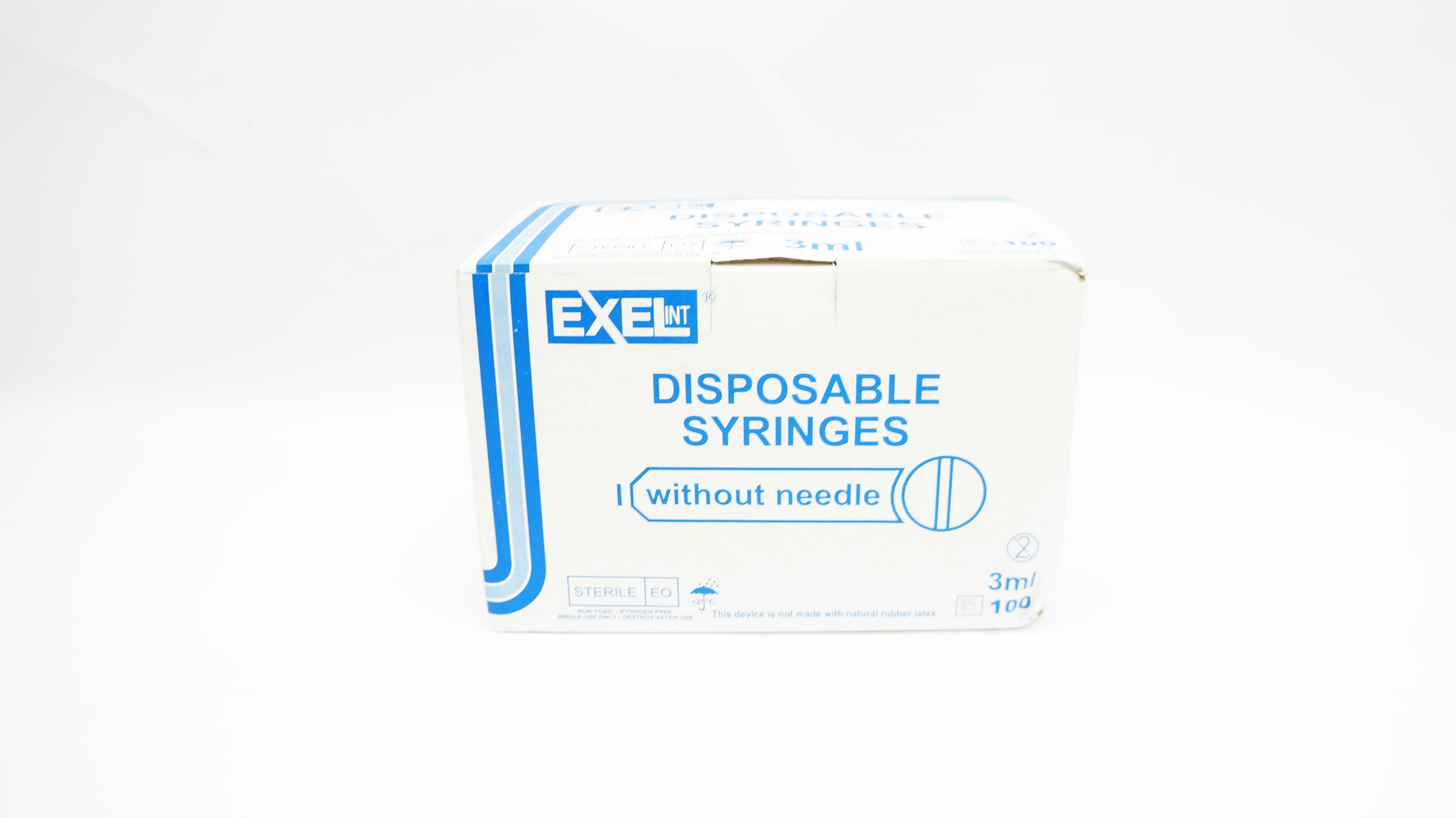 Exelint 26200 Disposable Syringes  Luer Lock Tip 3mL - Box of 100