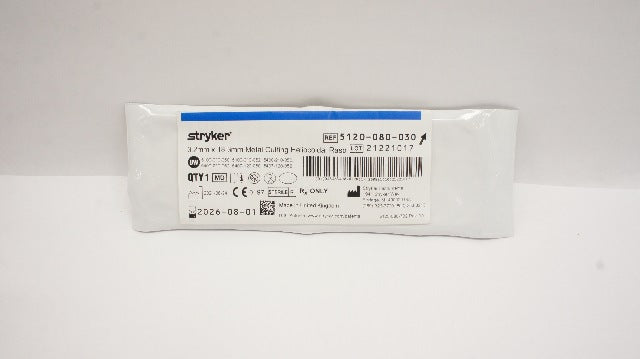 Stryker 5120-080-030 Metal Cutting Heliocoidal Rasp 3.2mm x 18.3mm