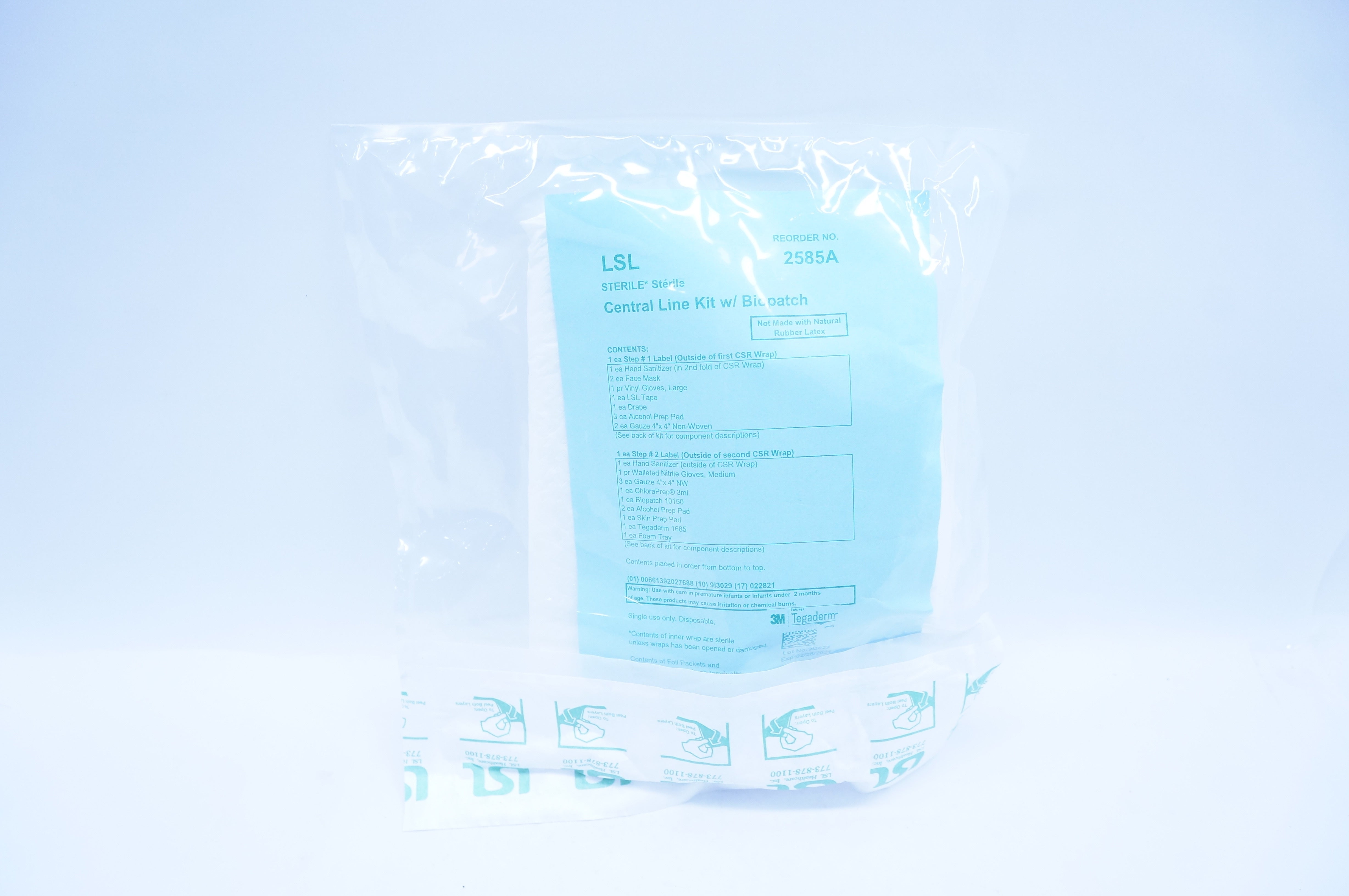 3M 2585A Tegaderm LSL Sterile Central Line Kit With Biopatch