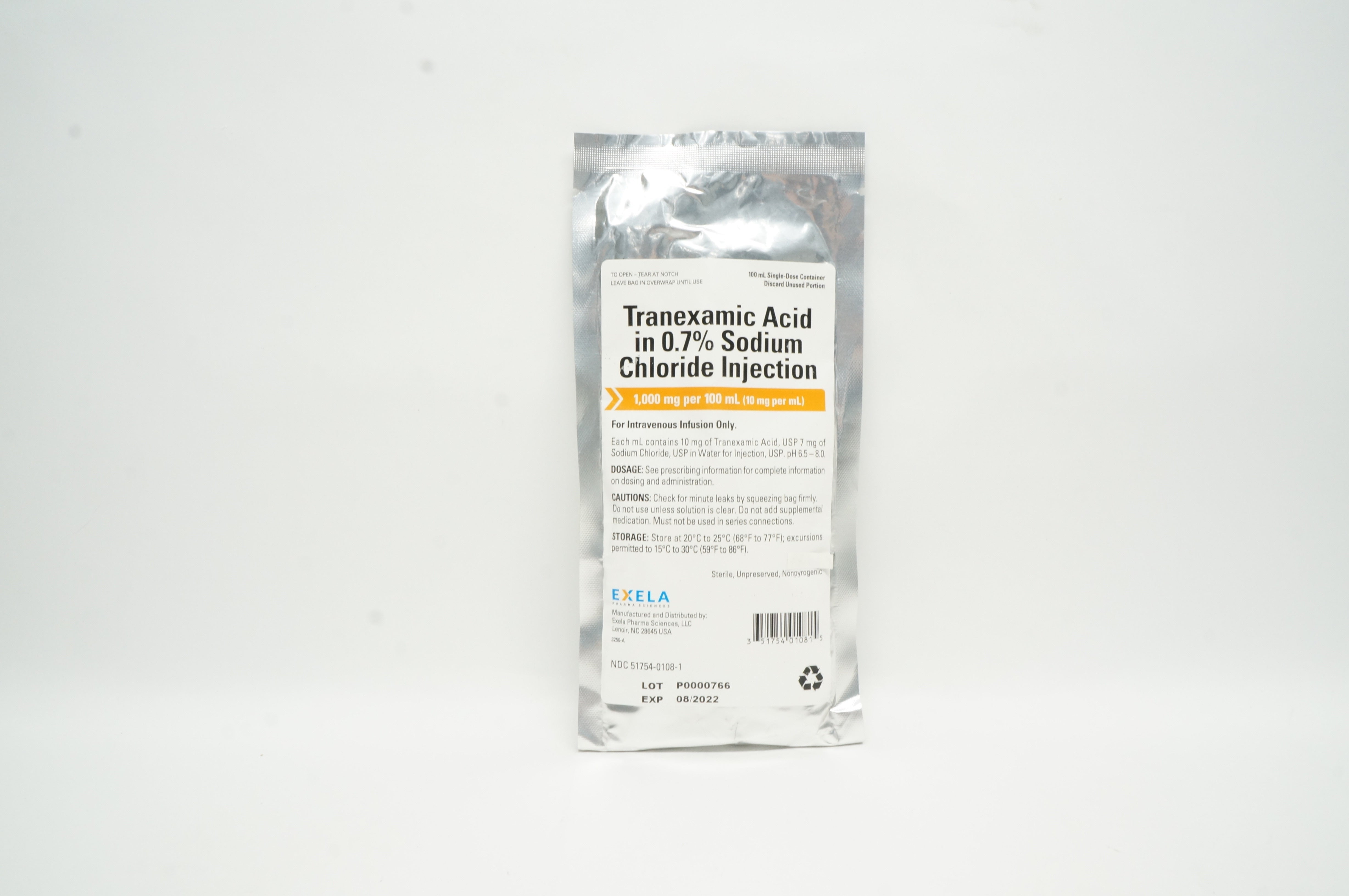 Exela Tranexamic Acid in 0.7% Sodium Chloride Injection 1000mg per 100ml