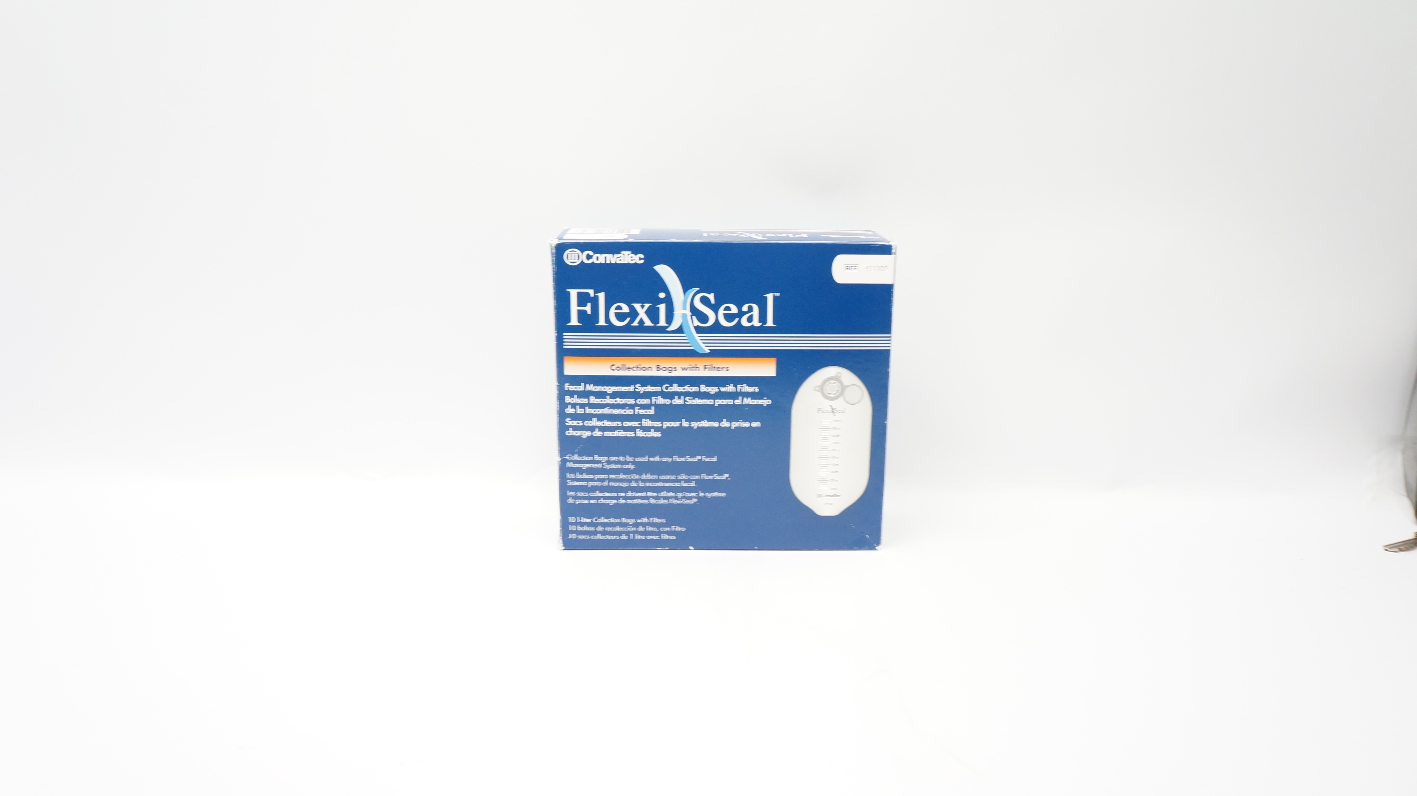 ConvaTec 411102 Flexi-Seal FMS Collection Bag w/Filter; Size 1 Liter - Box of 8