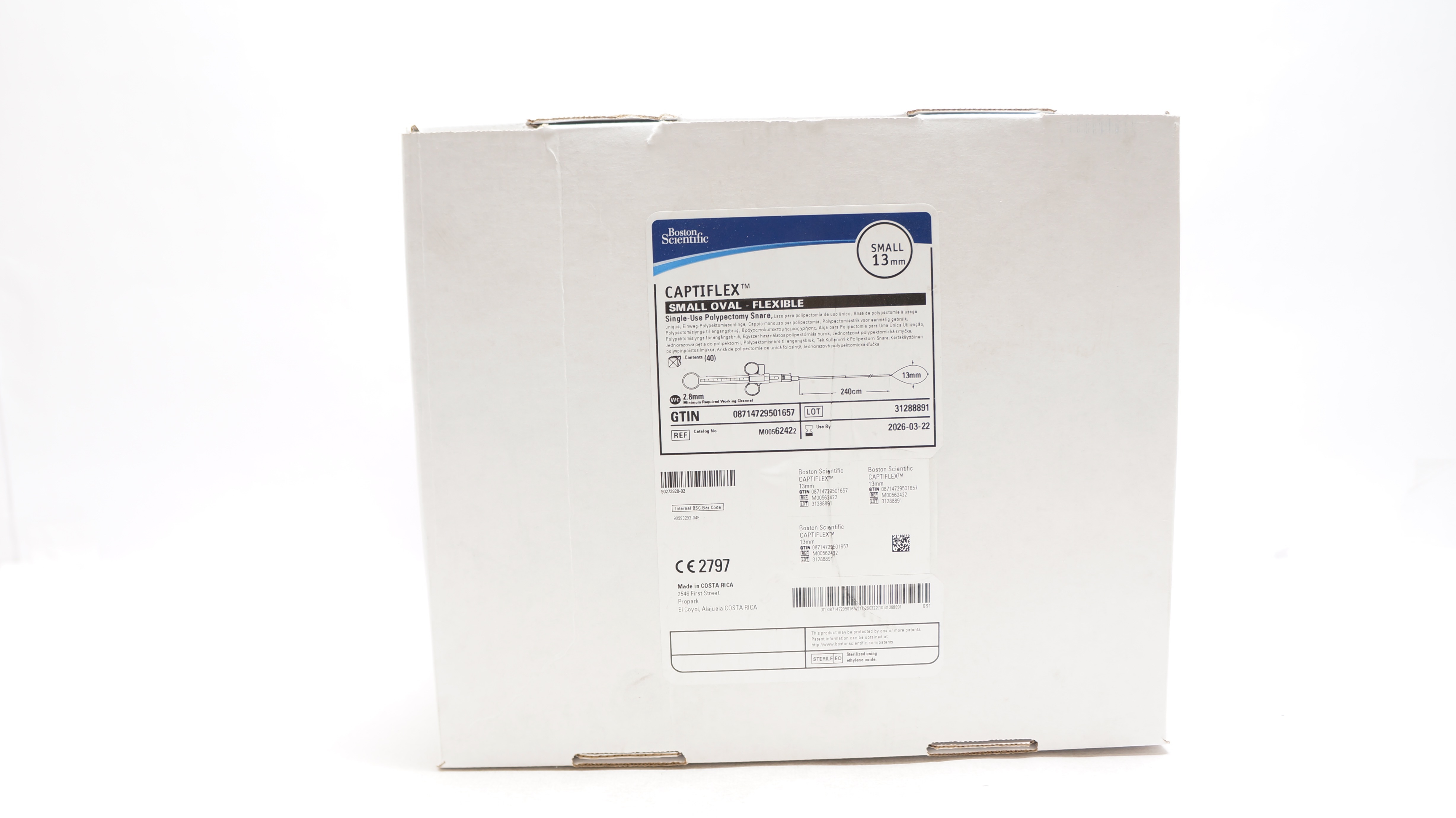 Boston Scientific 6242 Captiflex Small Oval- Flexible Polypectomy Snare-Box of 40
