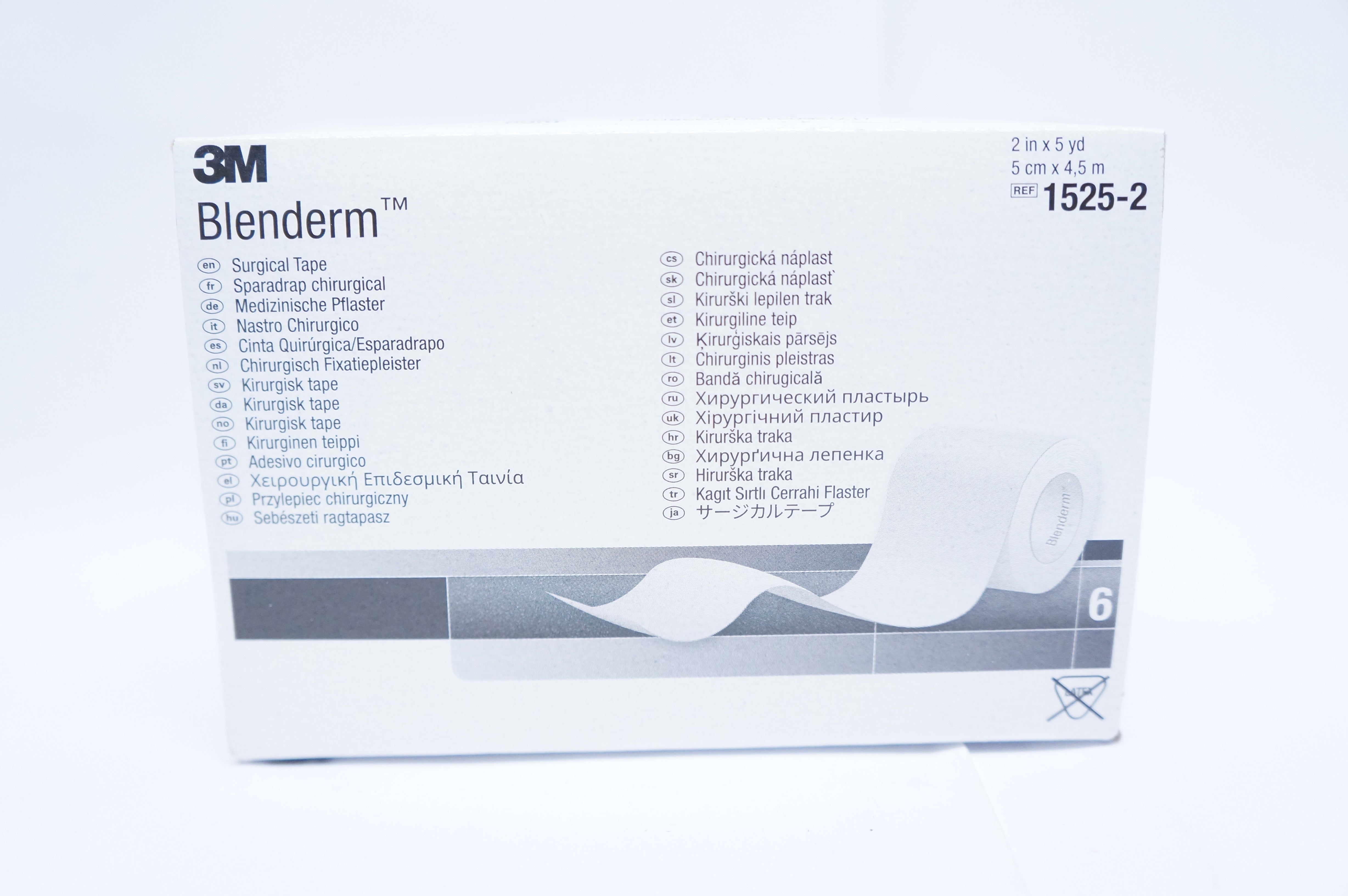 3M 1525-2 Blenderm Surgical Tape 2in x 5yd -Box of 6