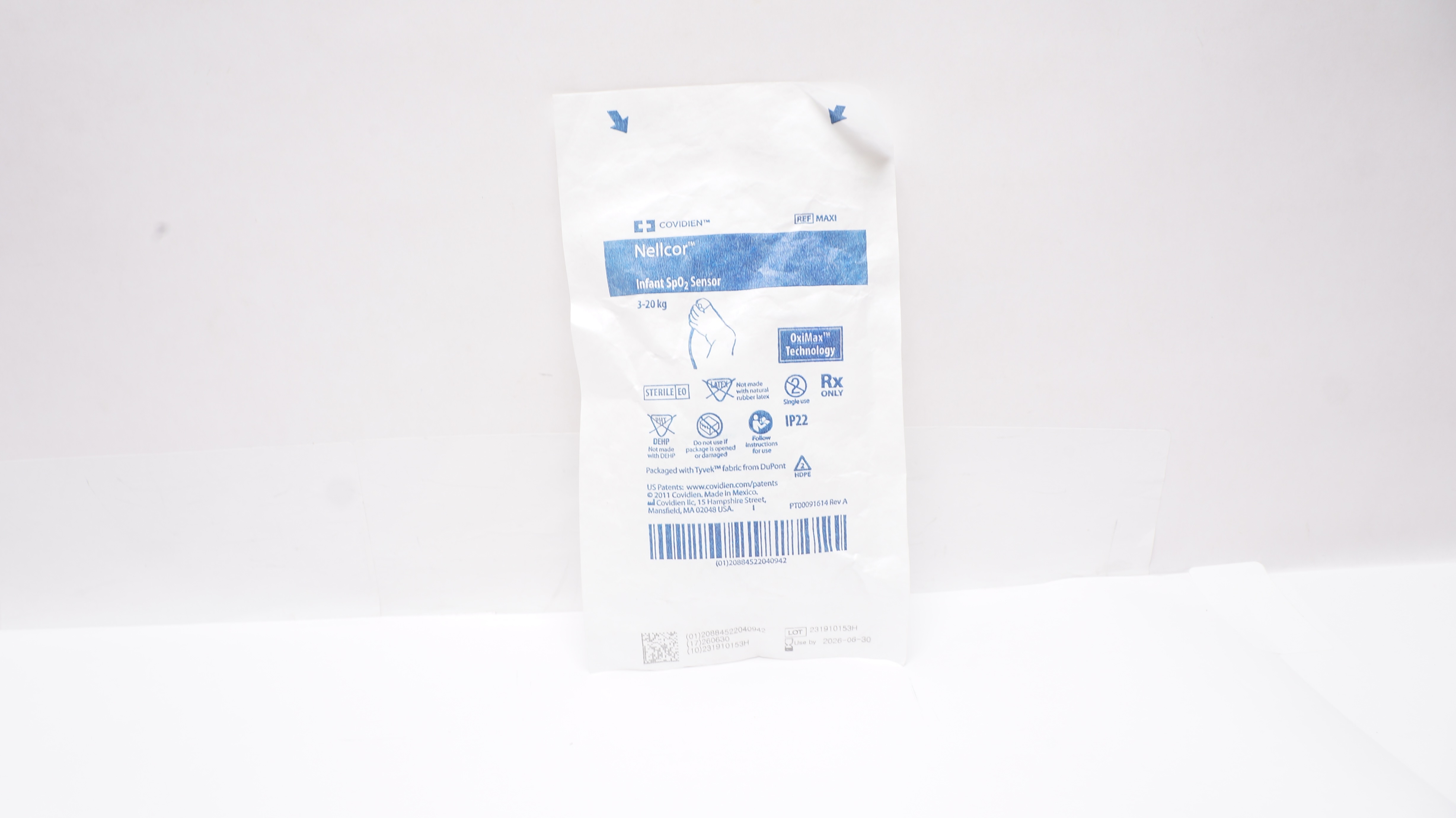 Covidien MAXI Nellcor Infant SpO2 Sensor OxiMax Technology 3-20kg